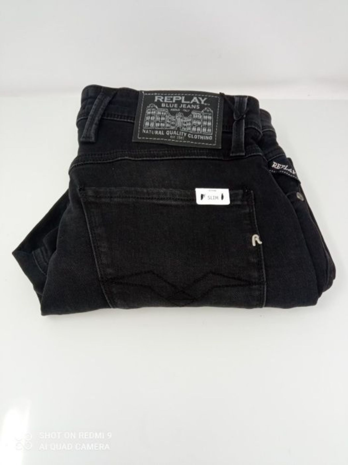 Replay Herren Anbass Jeans, 098 Black, 30W / 32L - Image 2 of 2