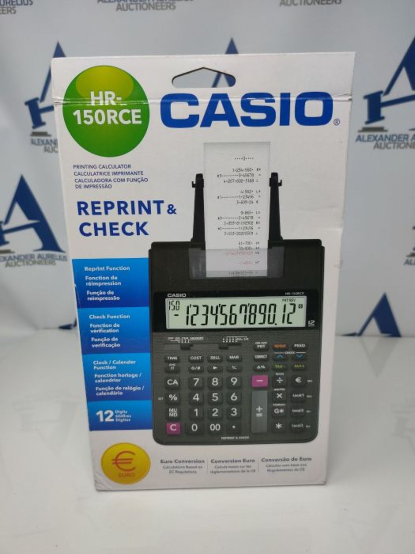 Casio HR-150RCE-WA-EC Printing Desktop Calculator, Black - Image 2 of 3