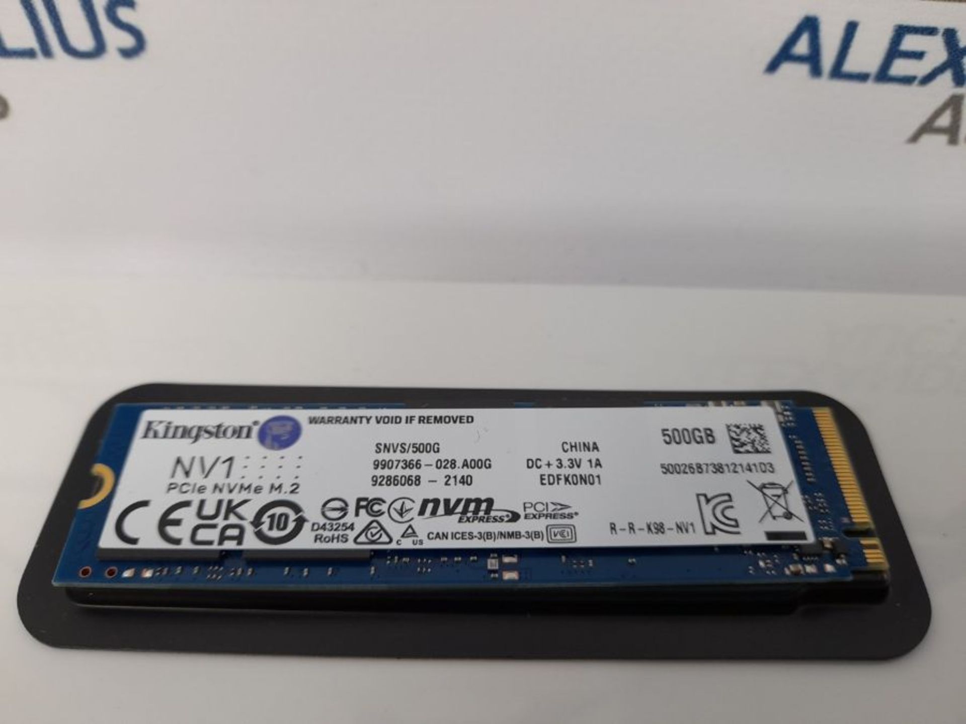 Kingston NV1 NVMe PCIe SSD 500GB M.2 2280 - SNVS/500G - Image 2 of 3