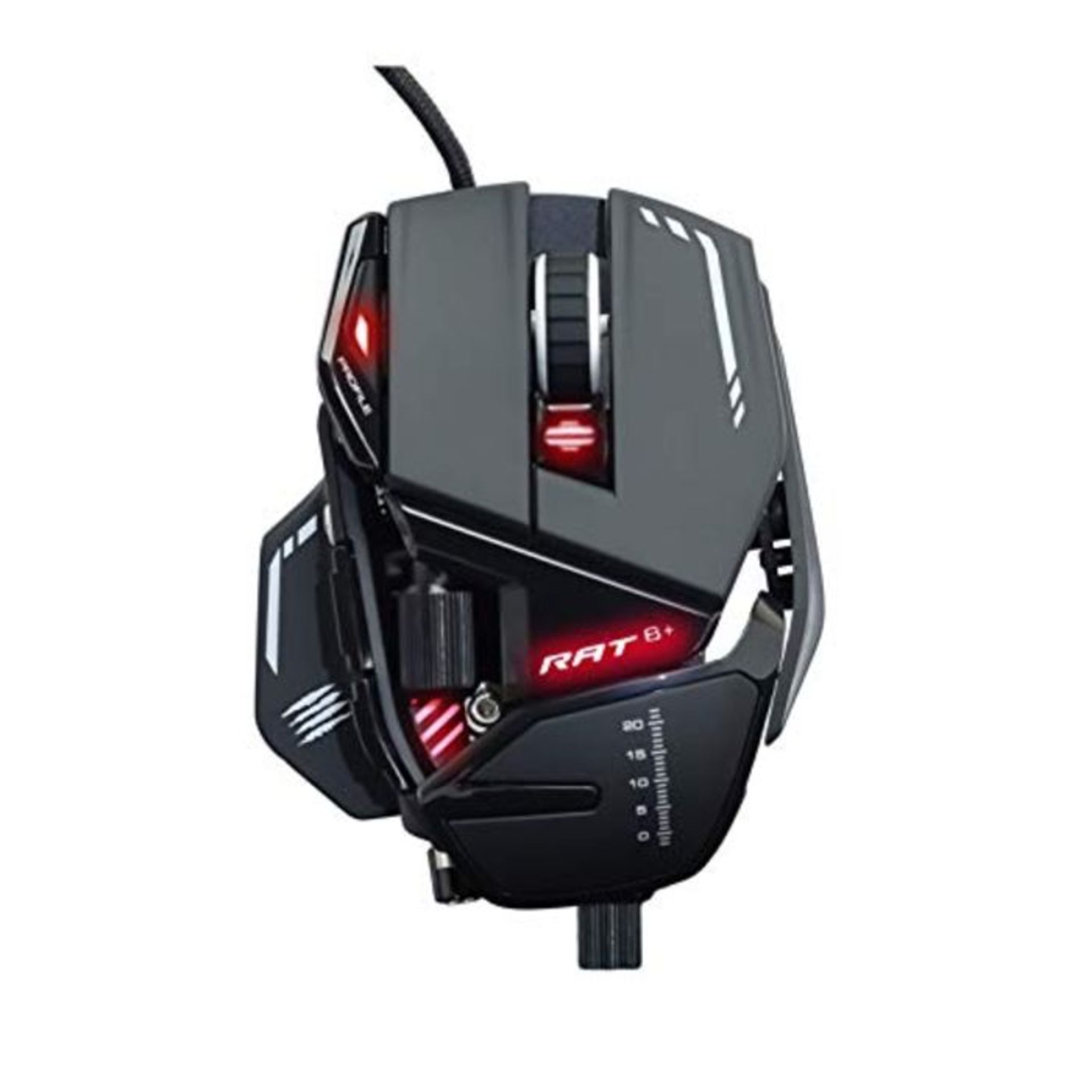 RRP £74.00 MAD CATZ R.A.T. 8+ Gaming Mouse (USB/Black/16000dpi/11 Buttons) - MR05DCINBL000-0