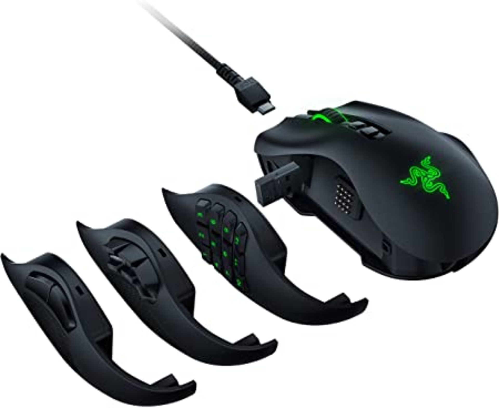 RRP £136.00 Razer Naga Pro - Modular Wireless Gaming Mouse with Interchangeable Side Panels (19 +