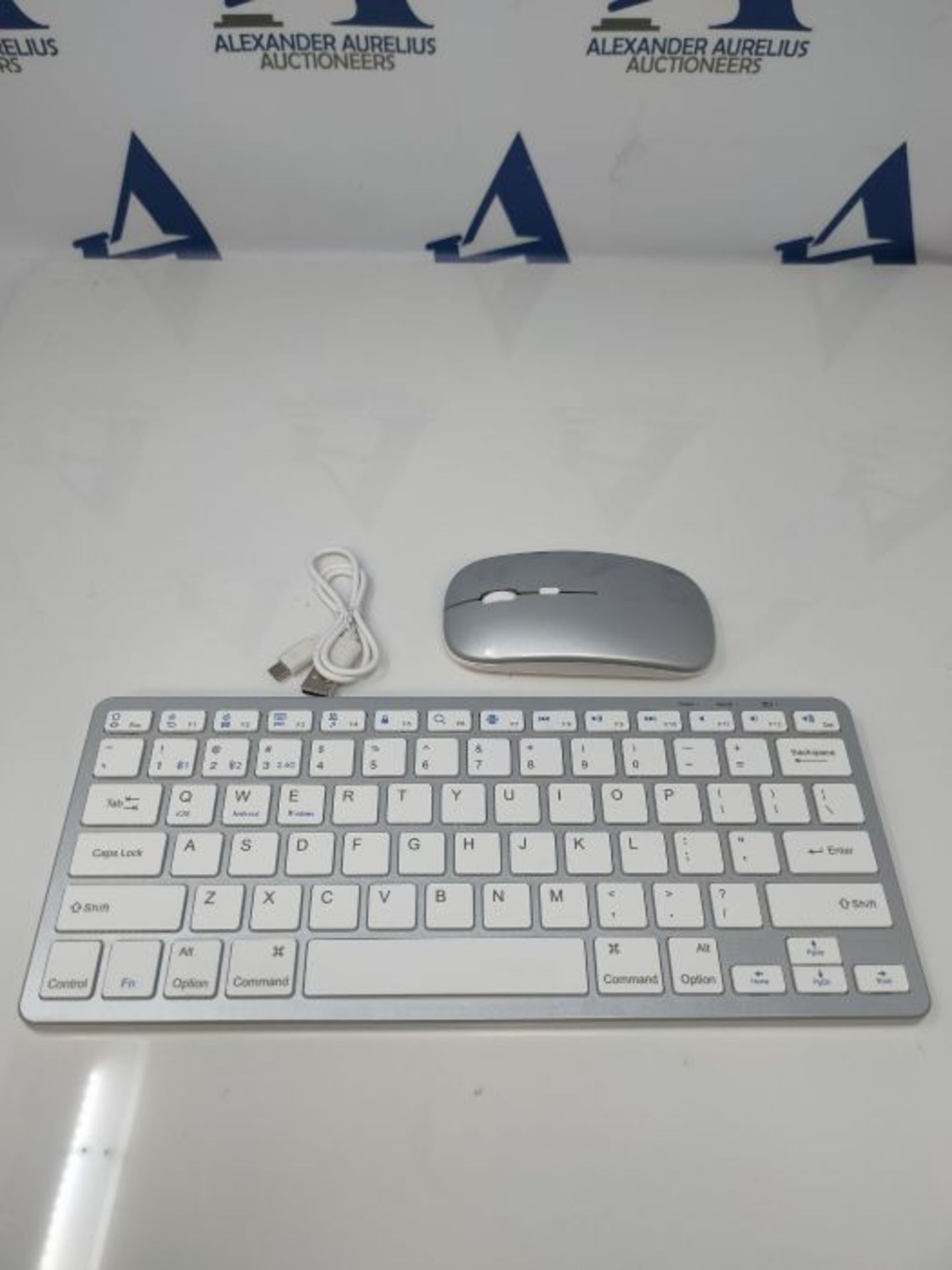 Multi-Device Wireless Keyboard and Mouse Combo, Holres Rechargeable Mini Wireless Keyb - Image 3 of 3