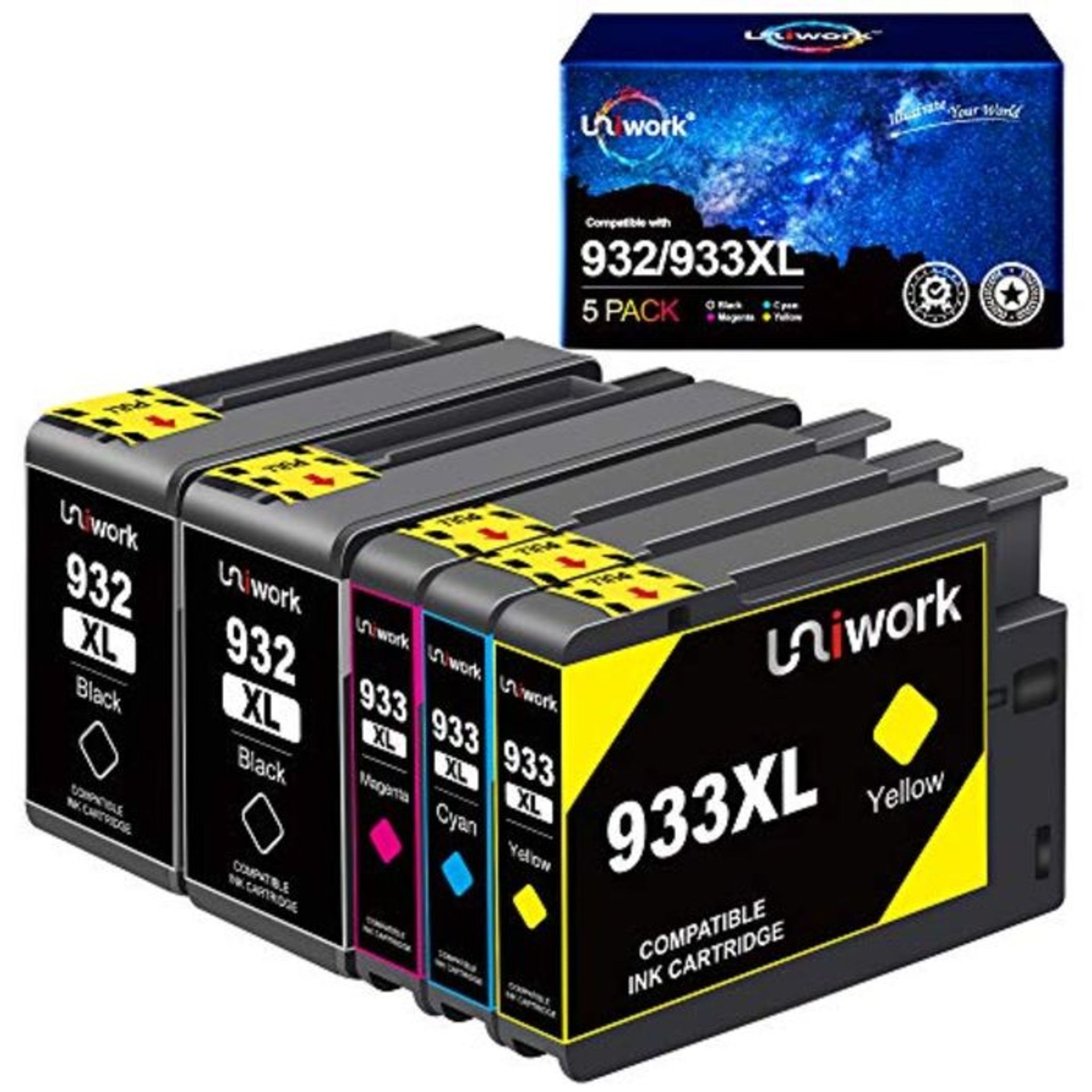 Uniwork Compatible Ink Cartridges for HP 932 933 932XL 933XL for HP Officejet 6100 660