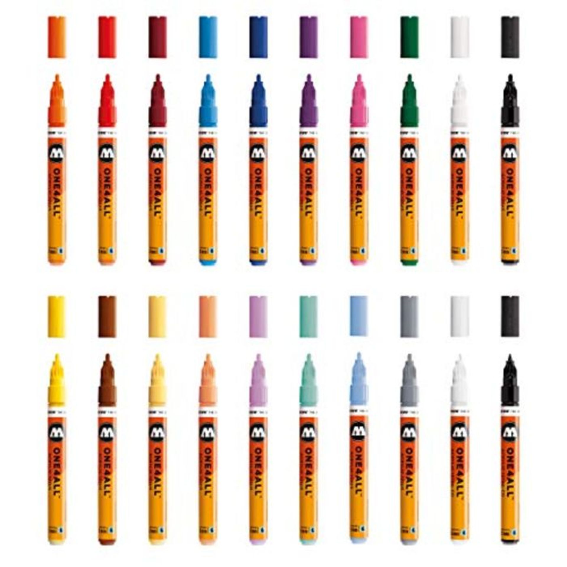 RRP £51.00 Molotow MO200152 Acrylic Marker One4All 127HS, Pencil Box Main-Kit 1.2 mm, 20 Markers