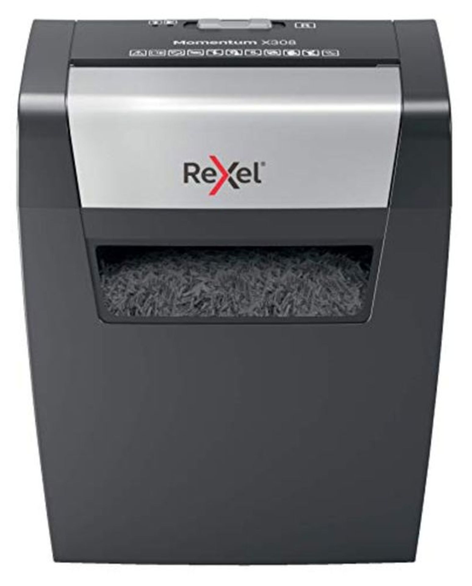 Rexel Momentum X308 Cross Cut Paper Shredder, Shreds 8 Sheets, 15 Litre Bin, Black, 21