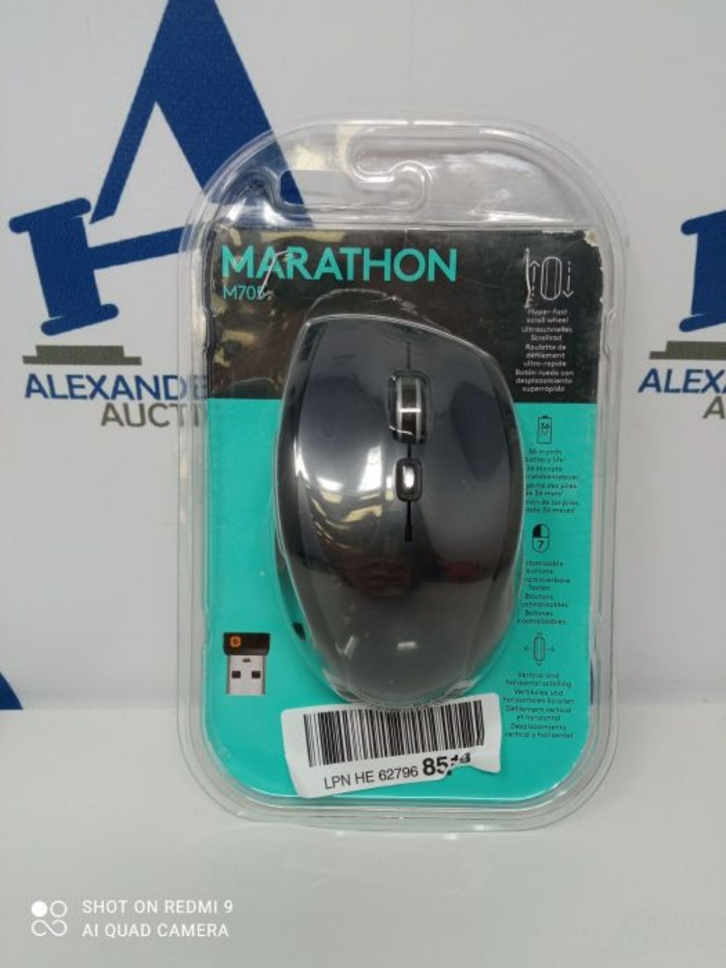 Logitech M705 Marathon Wireless Mouse, 2.4 GHz with USB Unifying Mini-Receiver, 1000 D - Image 2 of 3