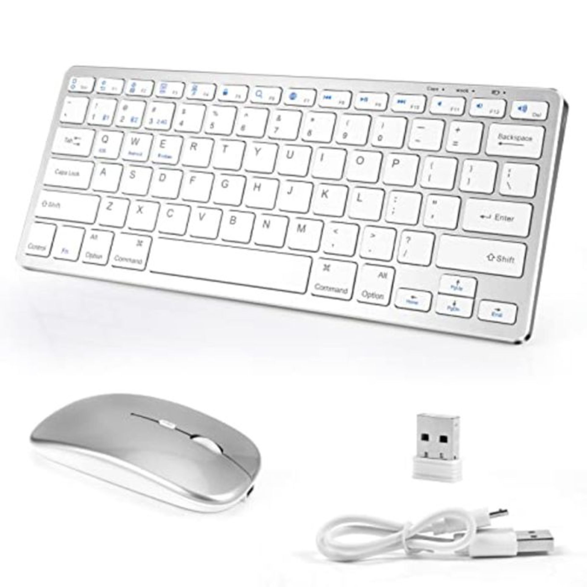 Multi-Device Wireless Keyboard and Mouse Combo, Holres Rechargeable Mini Wireless Keyb