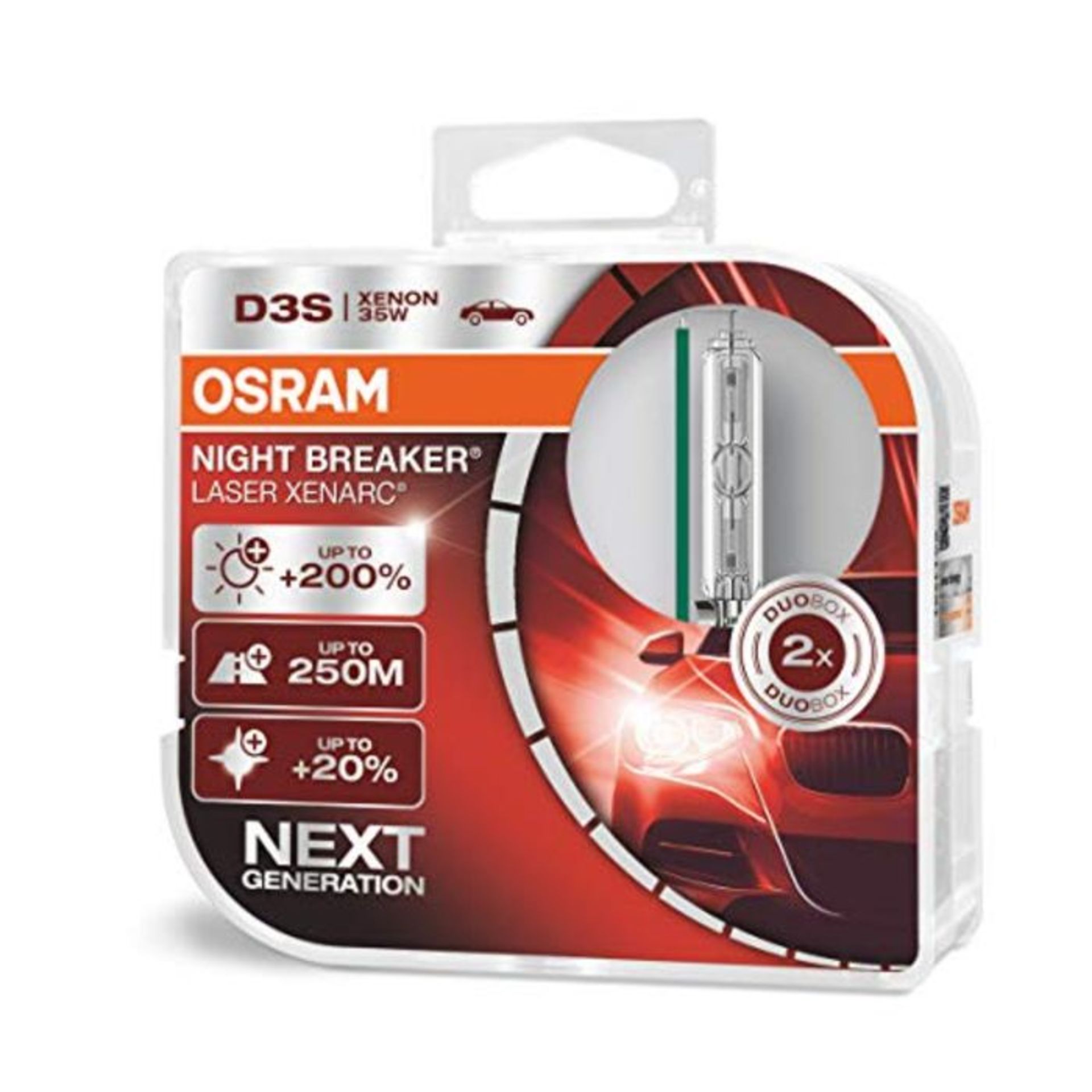 RRP £135.00 OSRAM XENARC NIGHT BREAKER LASER D3S, +200% more brightness, HID xenon bulb, discharge
