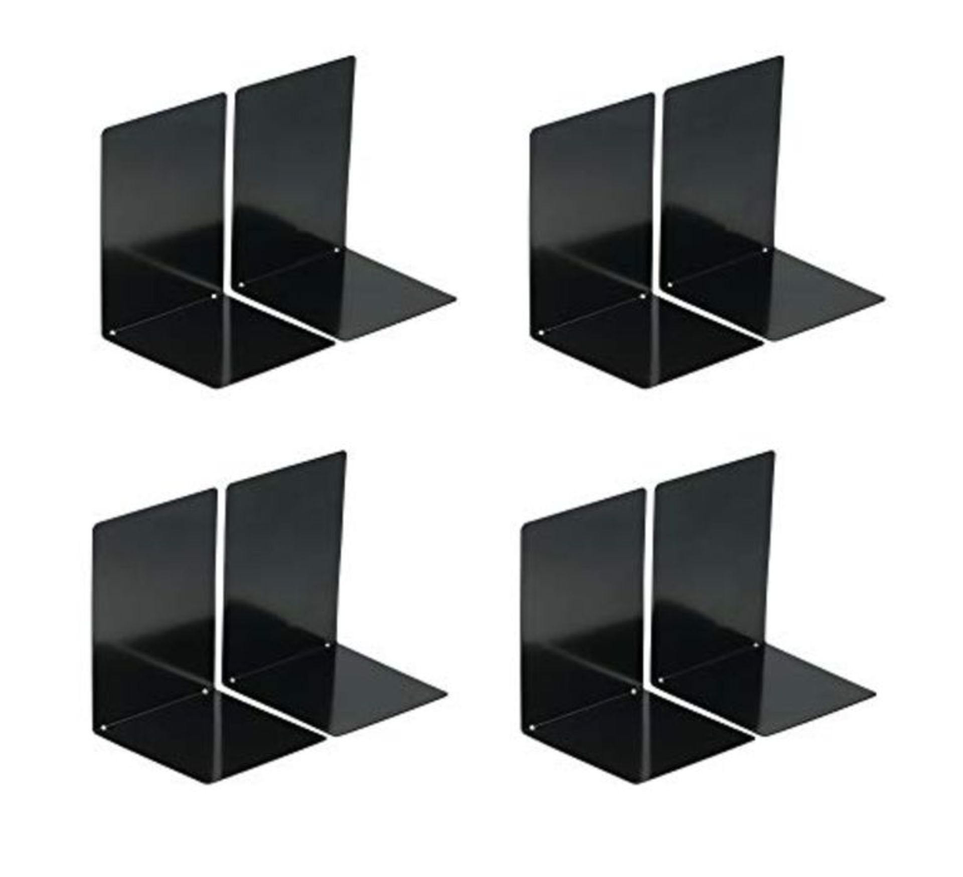 Officemate Heavy Duty Bookends (4 Pairs) for Shelves, Office, School & HomeMetal Book