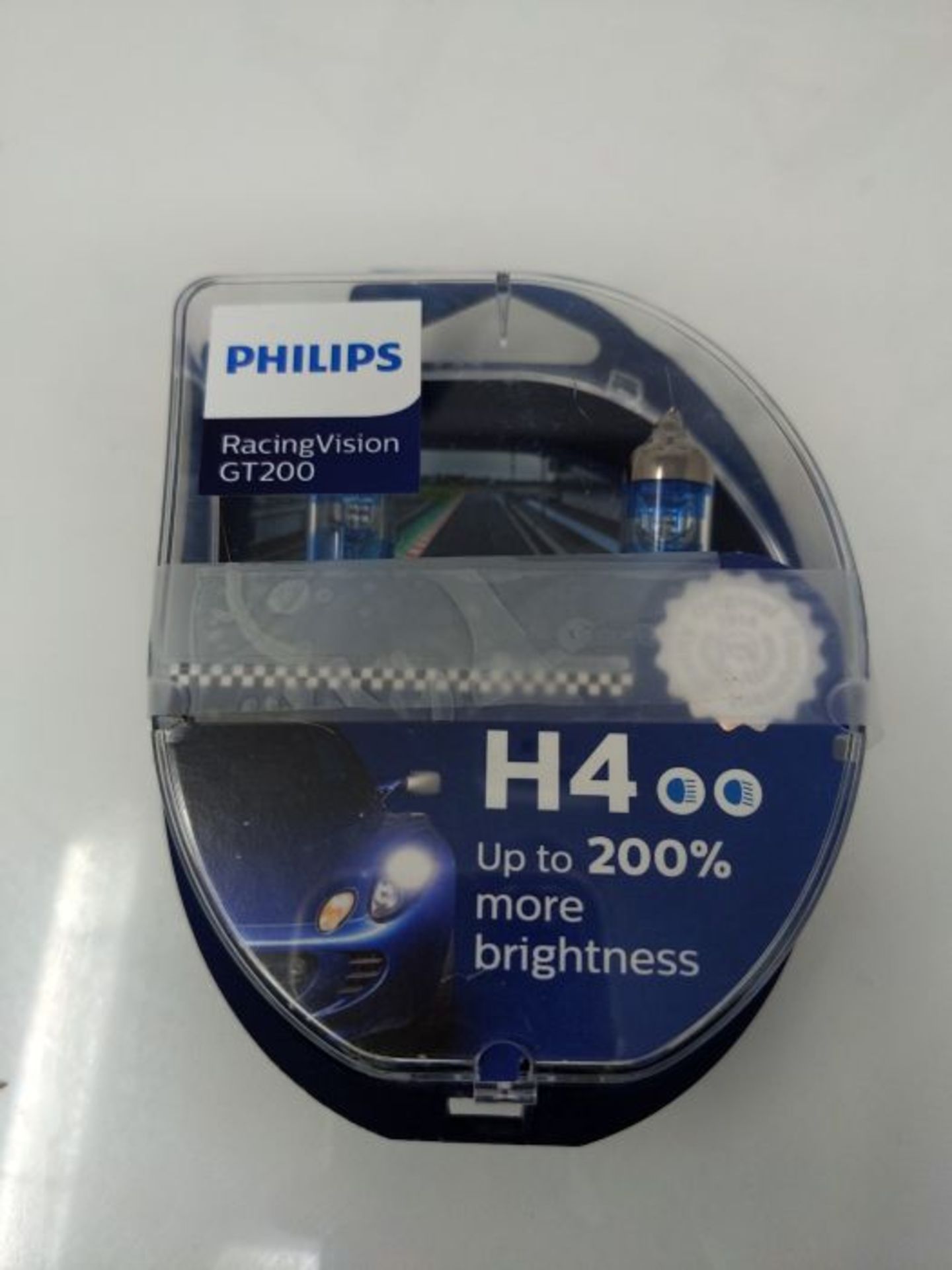 Philips RacingVision GT200 H4 lampadina fari auto +200%, confezione doppia - Image 2 of 3