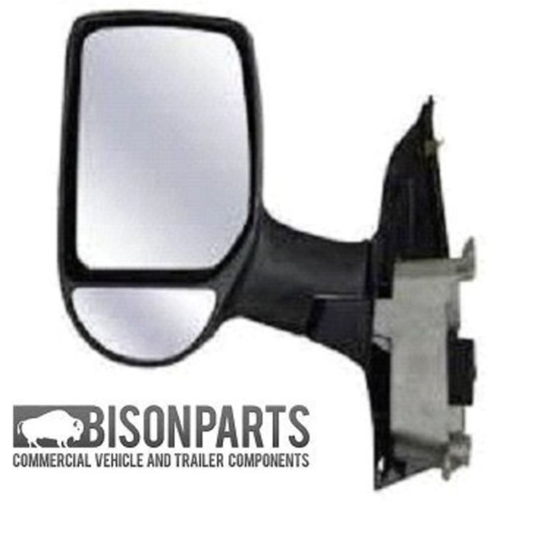Bison TRA348 Door Mirror Manual Short Arm Twin Glass Type &amp; Black Cover Passenger