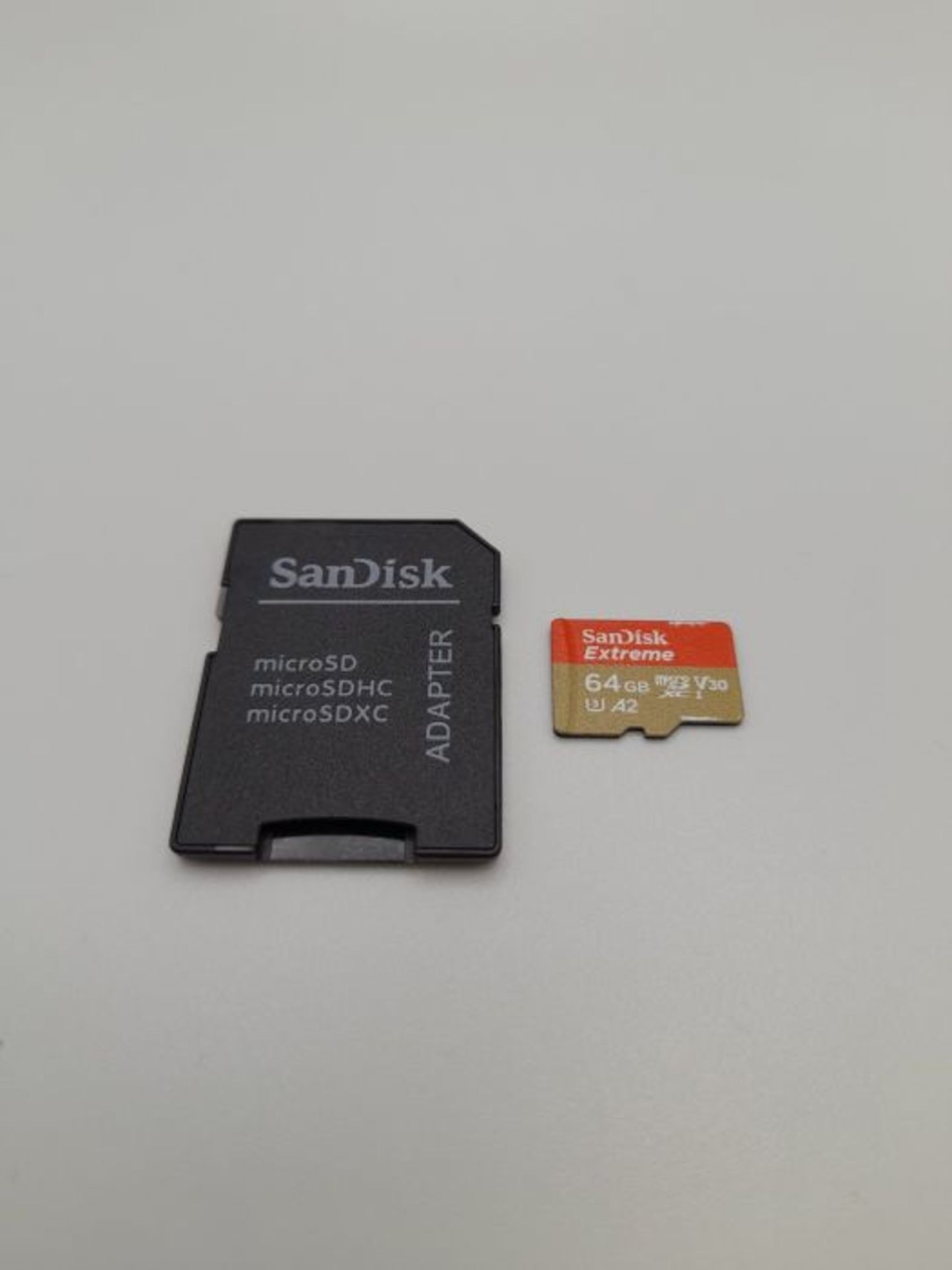 SanDisk Extreme microSDXC 64GB + SD Adapter + Rescue Pro Deluxe 160MB/s A2 C10 V30 UHS - Image 2 of 2