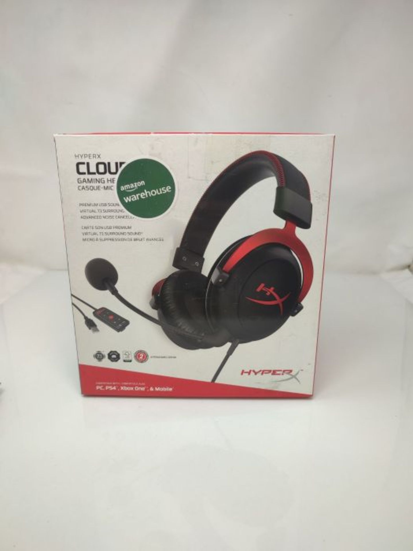 RRP £74.00 HyperX Cloud II 7.1 Virtual Surround Sound Gaming Headset with Advanced USB Audio Cont - Image 2 of 3
