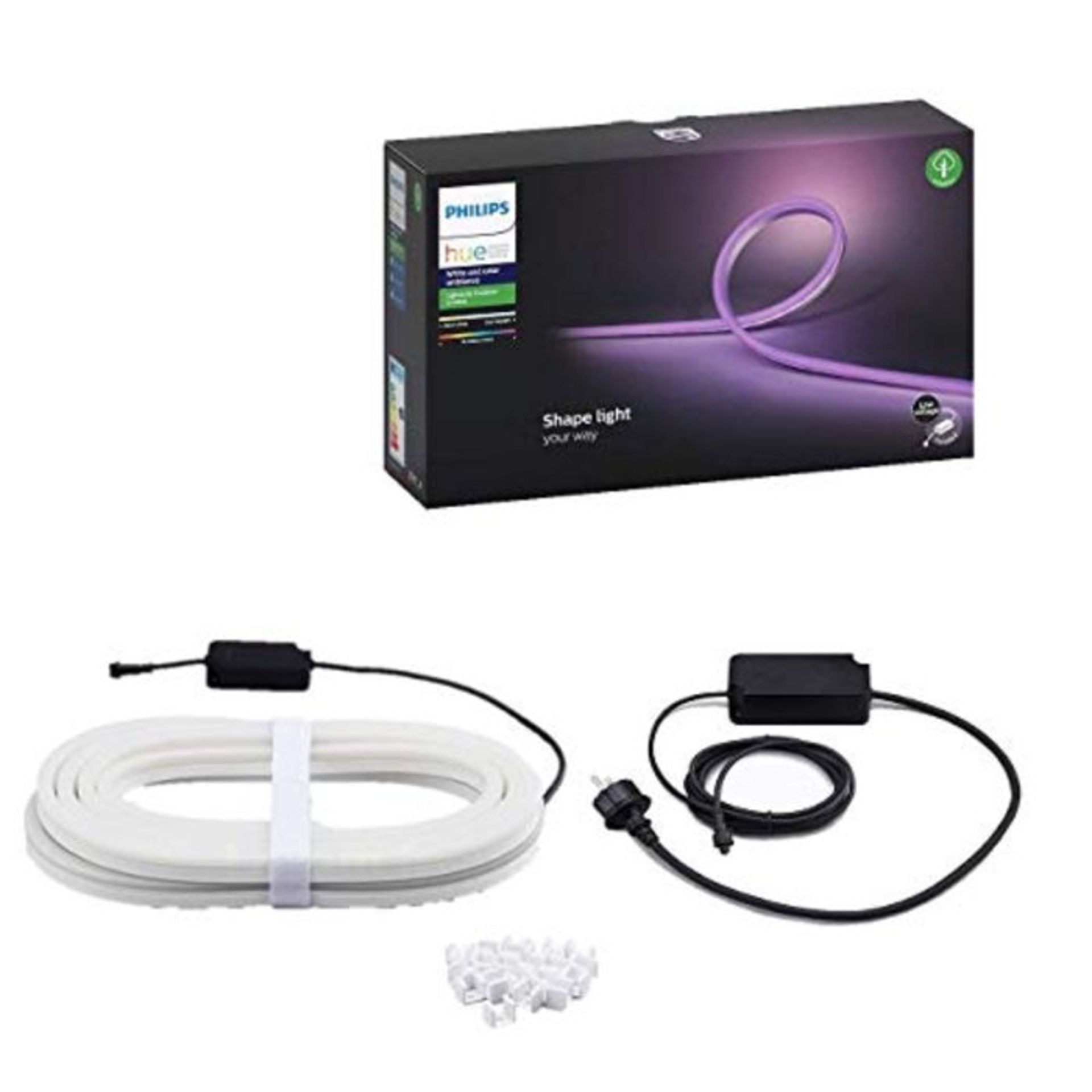 RRP £180.00 Philips Hue - Lightstrip Outdoor 5m - White & Color Ambiance, Black