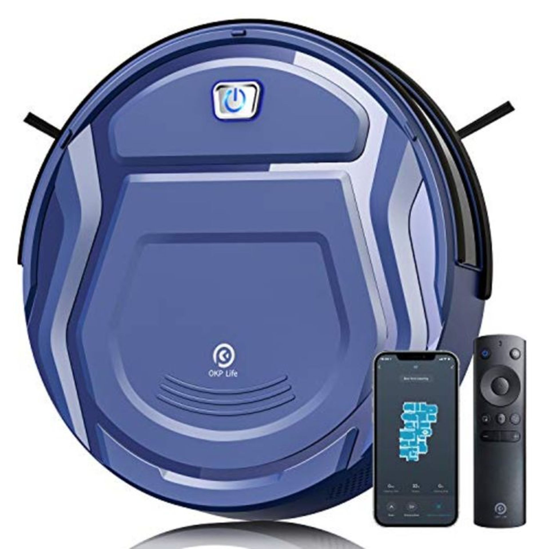 RRP £147.00 OKP Life K2 Robot Vacuum Cleaner 1800 mAh, Blue