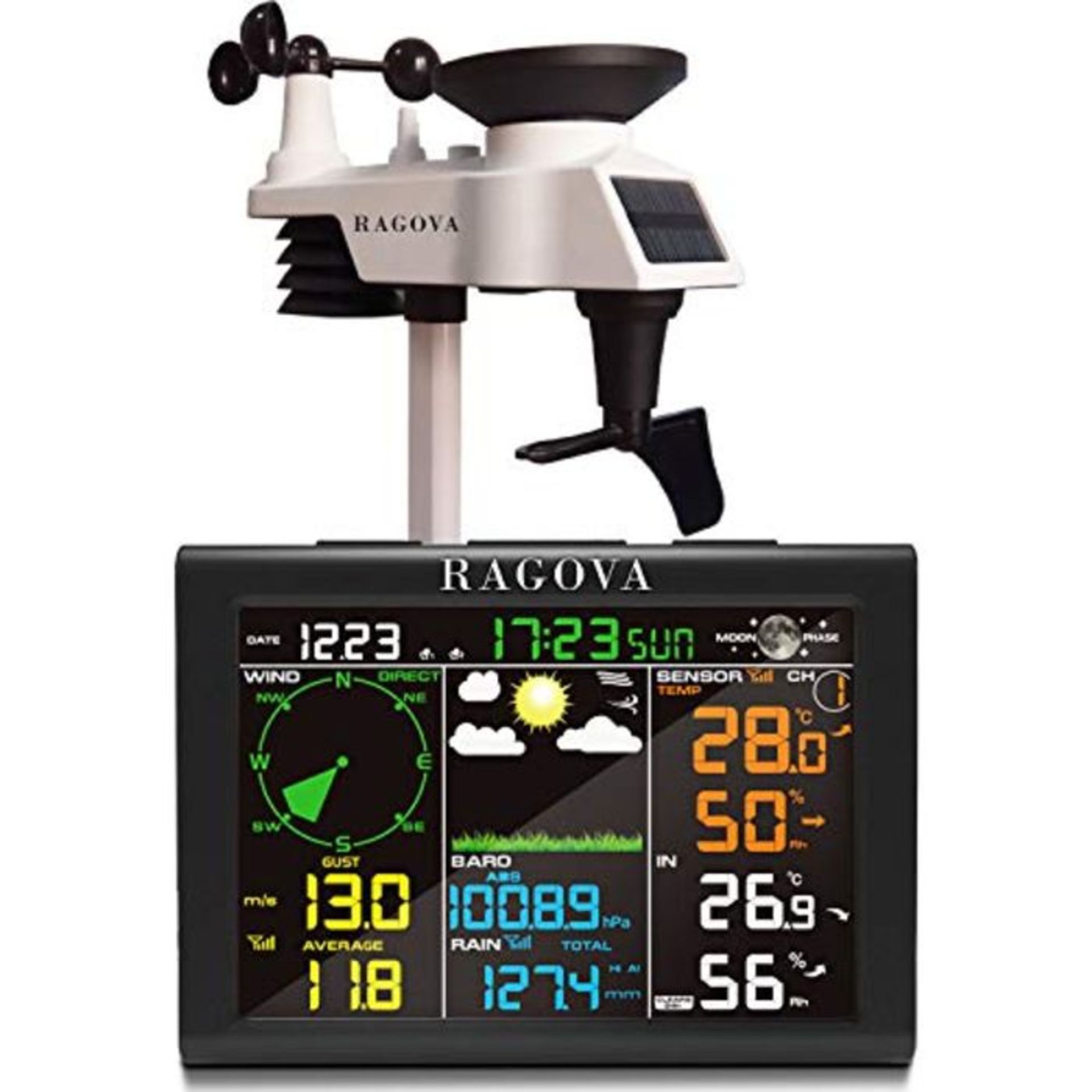 RRP £155.00 ragova R0835 Weather Station, Black