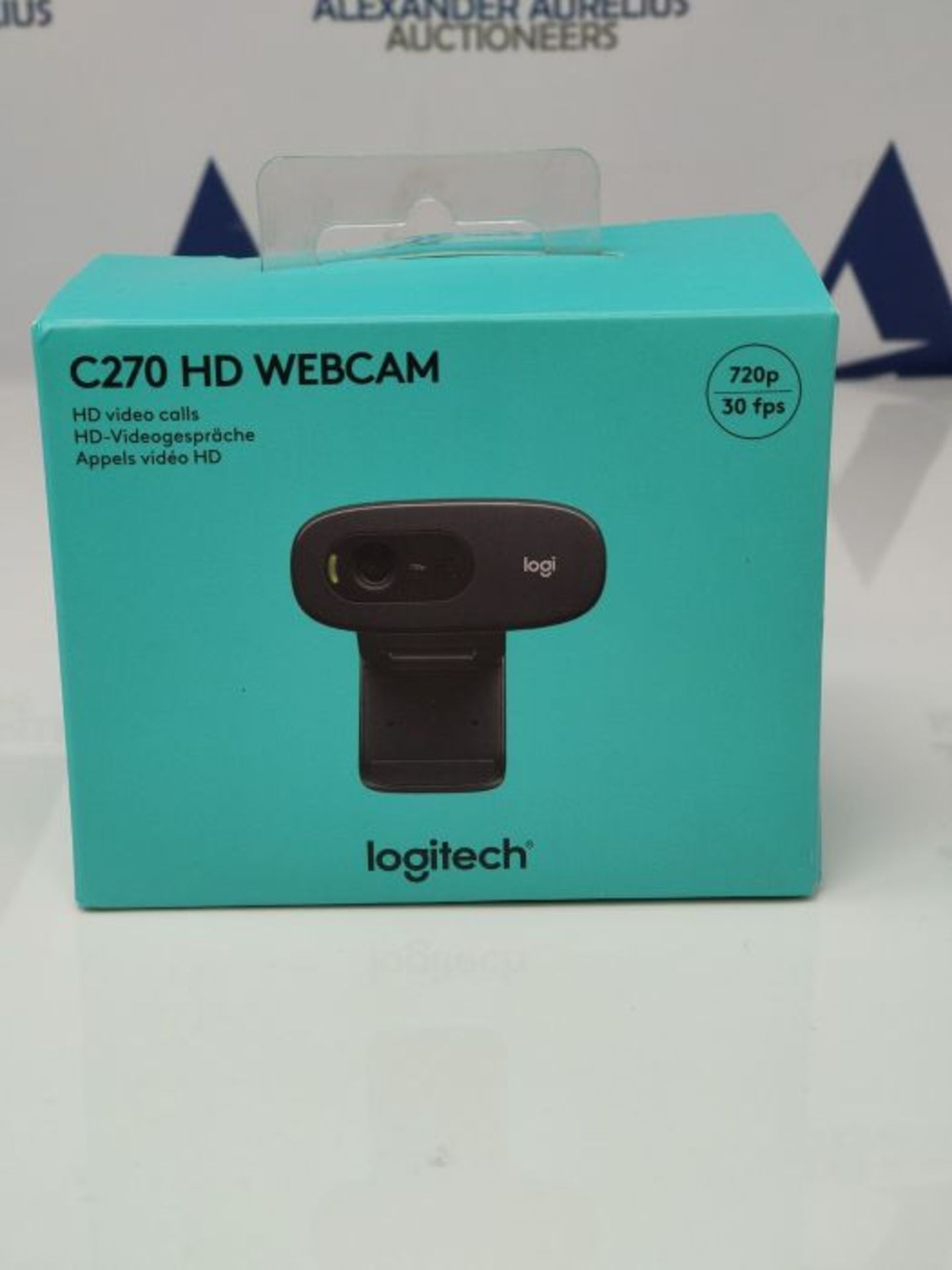 Logitech C270 Webcam, HD 720p, 60° Sichtfeld, Fester Fokus, Belichtungskorrektur, USB - Image 2 of 3