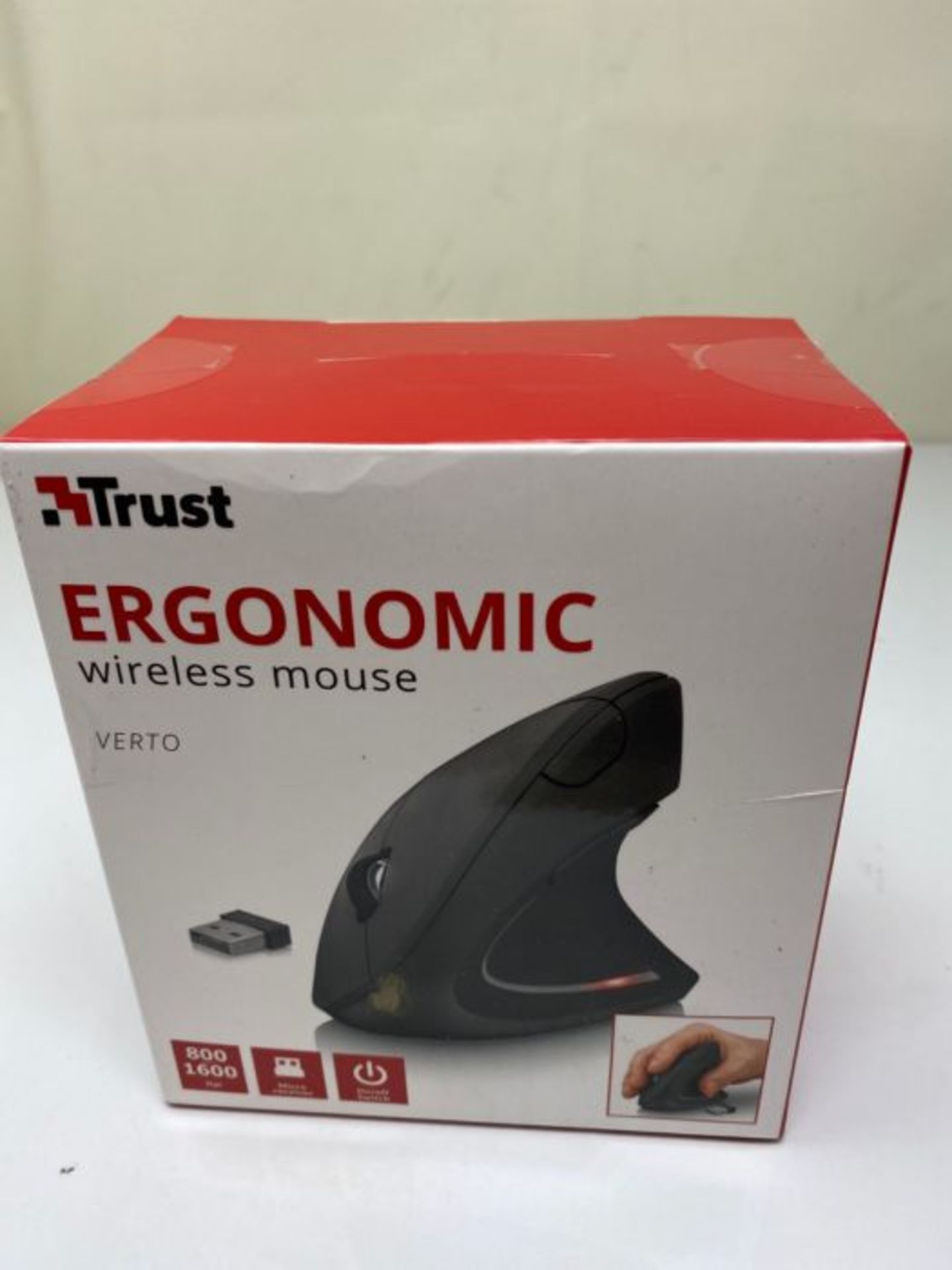 Trust 22879 Verto Wireless Vertikale Ergonomische Maus (Vorbeugung Gegen Mausarm/Tenni - Image 2 of 3