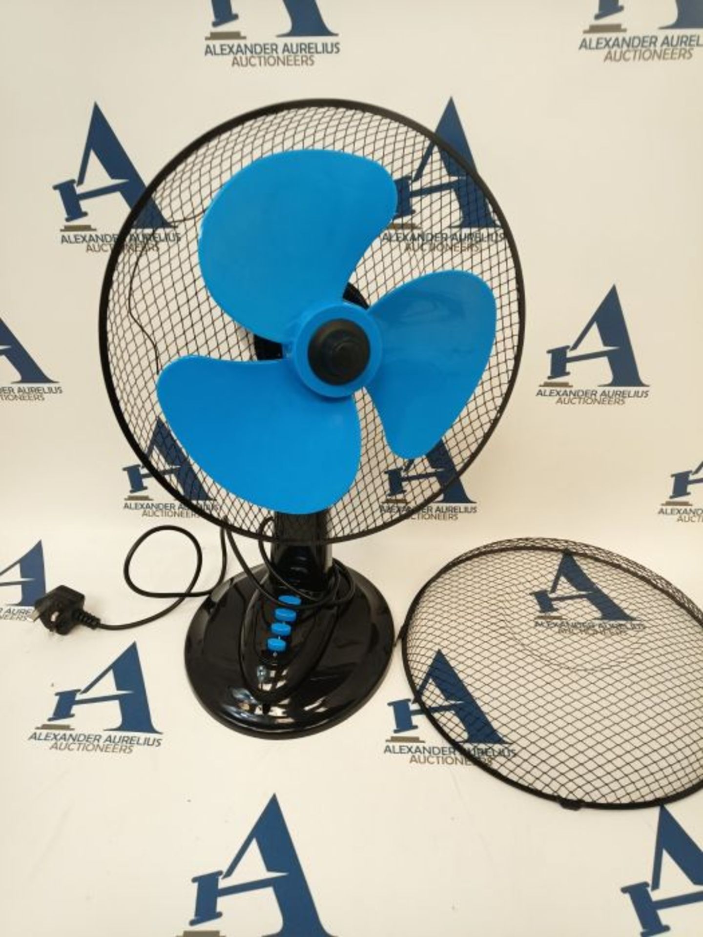 Belaco 12inch Blue Table Fan Desk Fan with 3 Speed Oscillating cooling fan Stand Fan f - Image 2 of 3