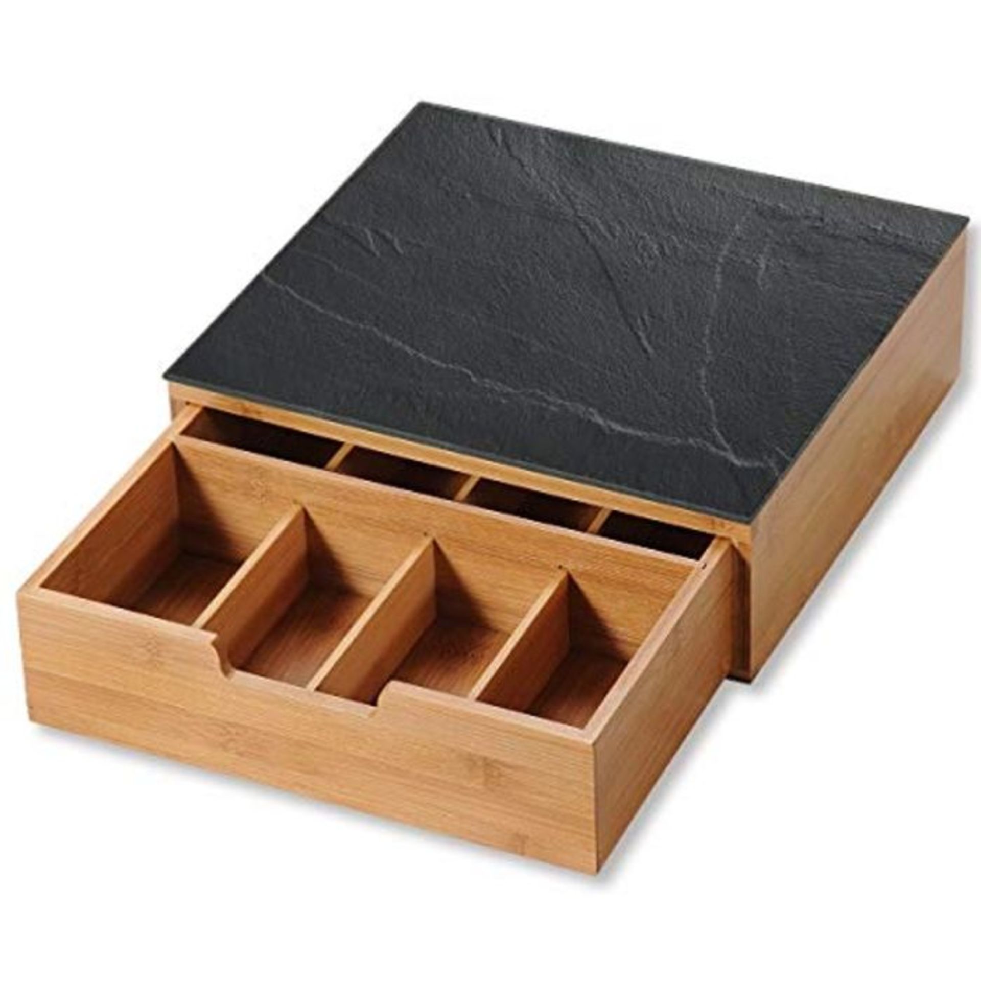 KESPER 58951 Box mit Schublade und 8 FÃ¤chern/Kaffeekapsel-Box/Teebox/Teebeutel Box