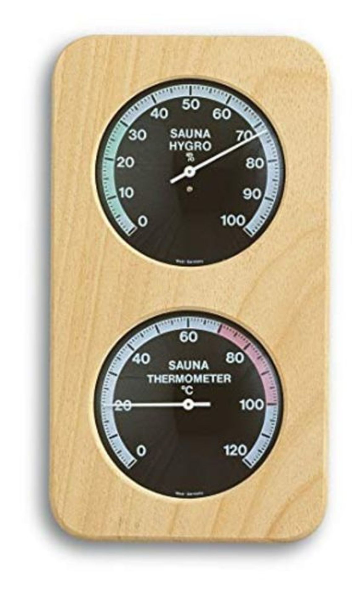 TFA Dostmann Sauna-Thermo-Hygrometer Haar-Synthetik, 40.1004, hitzebestÃ¤ndig, aus M