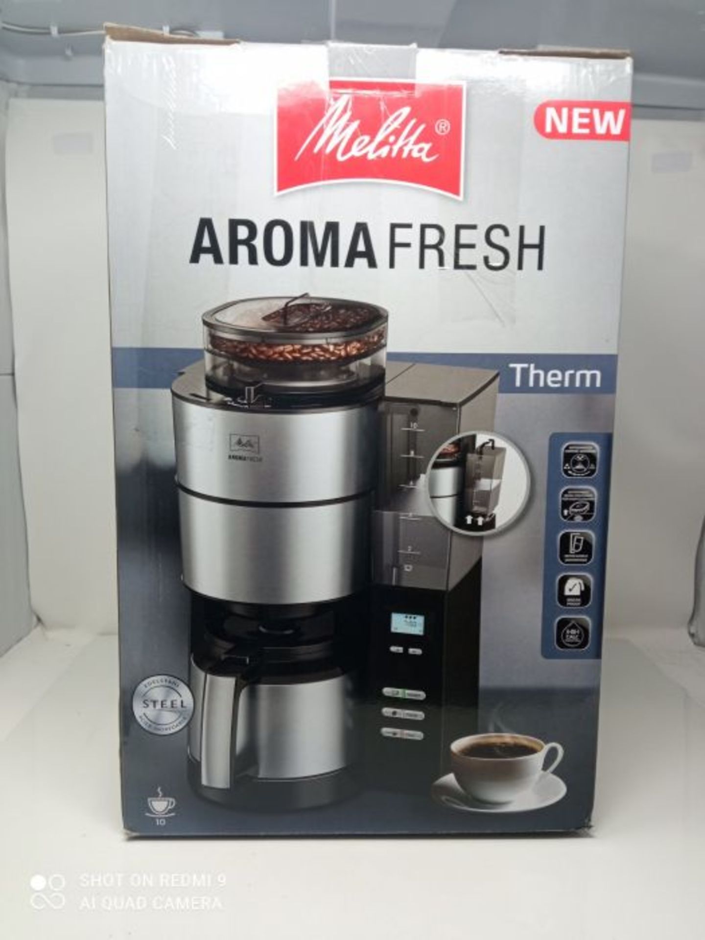 RRP £215.00 Melitta Filter Coffee Machine with Stainless Steel Jug, AROMAFRESH GRIND & BREW 1021-1 - Image 2 of 3