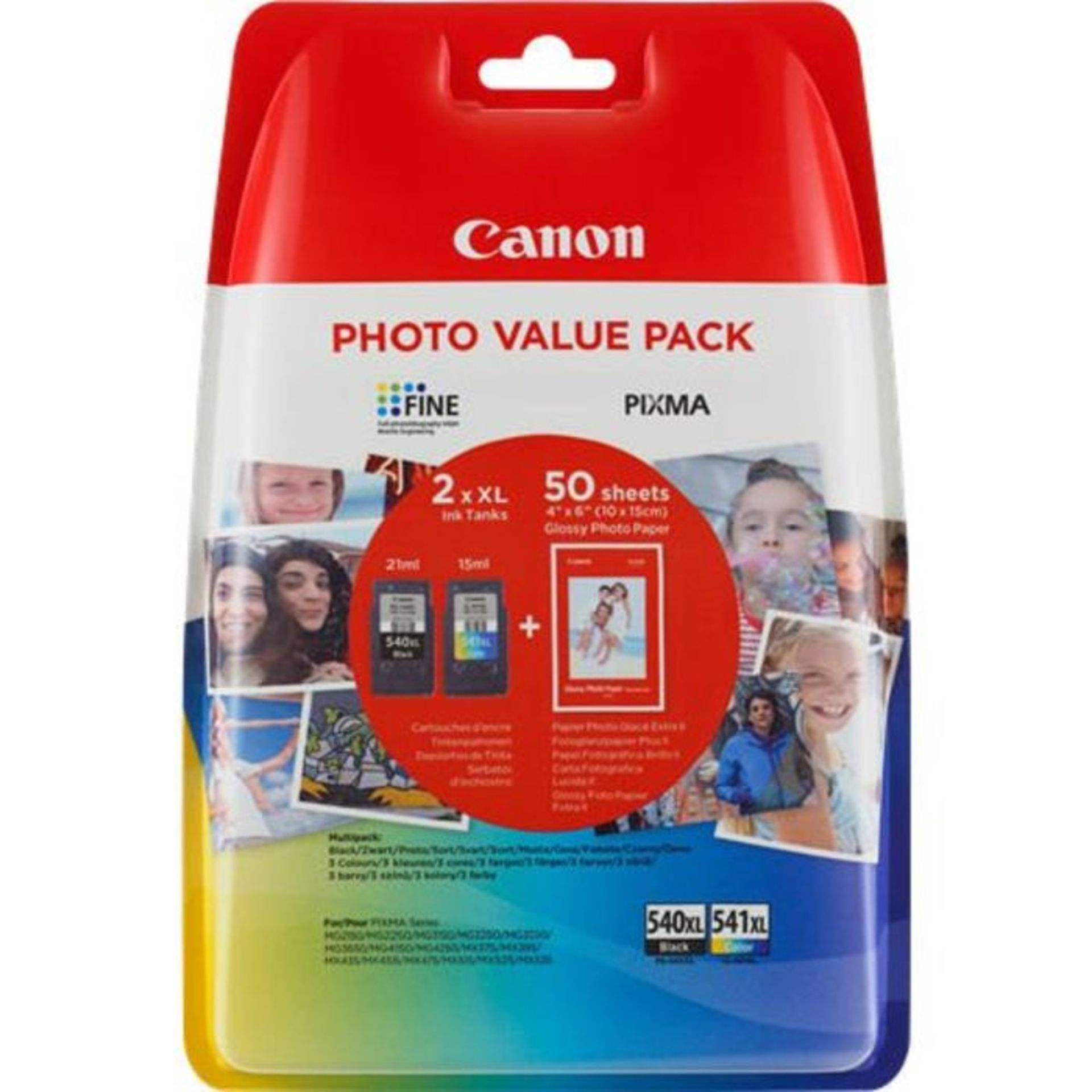 Original Genuine High Capacity Canon PG540XL (PG-540XL) Black & CL541XL (CL-541XL) Col