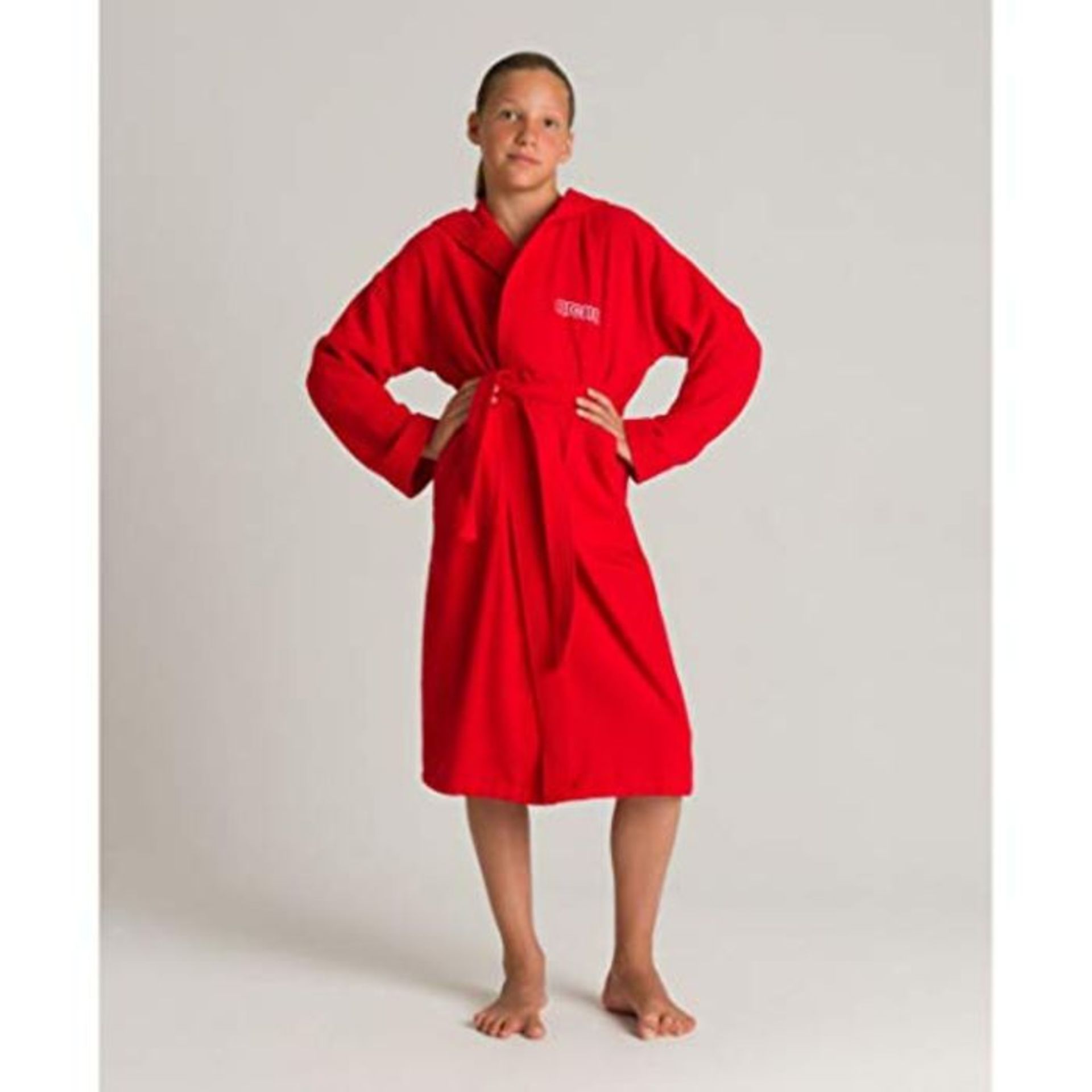 Arena Children's Kinder Bademantel Zeppelin Light Junior Bathrobe, red, 164 (EU)