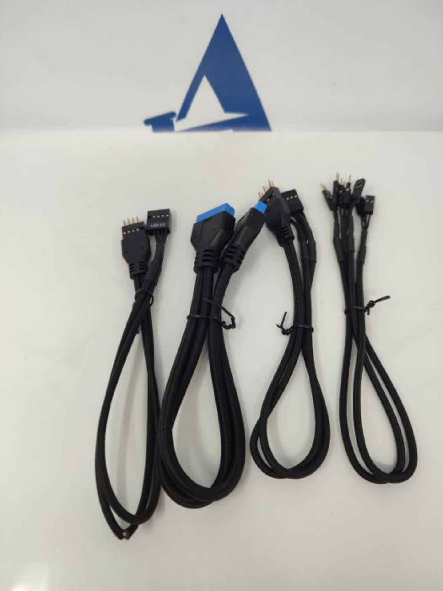Corsair Premium Sleeved Front Panel Extension Kabel VerlÃ¤ngerungskit, Schwarz - Image 2 of 2