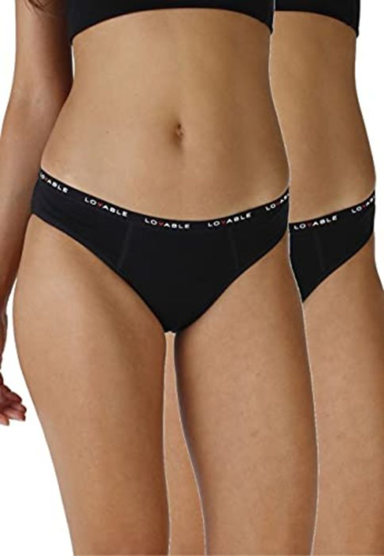 Lovable Women's Period Panties Underwear, Nero, M (Pack of 2)