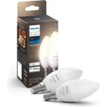 Philips Hue White E14 LED Lampe Doppelpack, dimmbar, warmweiÃxes Licht, steuerbar vi