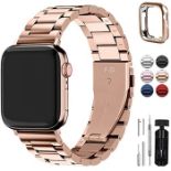 Fullmosa Metal Strap Compatible with Apple Watch Strap 42mm 44mm 45mm Stainless Steel