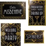 Creative Converting PC344499 Roaring 20's Foil Decoration Wall Signs-4 Pcs