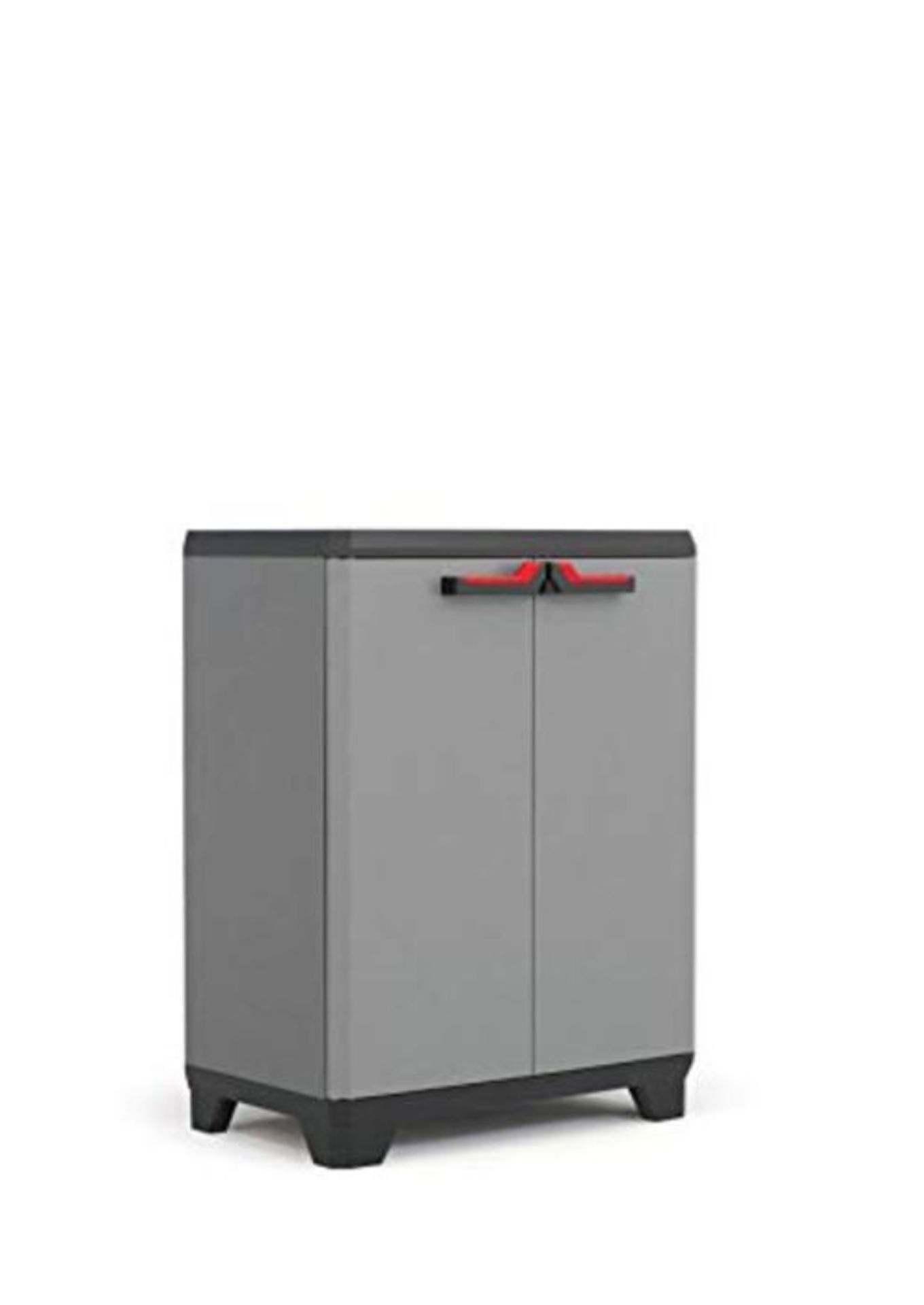 KETER Low cabinet Stilo, EPACK, Gray / Black / Red