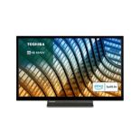 RRP £149.00 Toshiba 24WK3C63DB 24-inch, HD Ready, Freeview Play, Smart TV, Alexa Built-in (2021 Mo