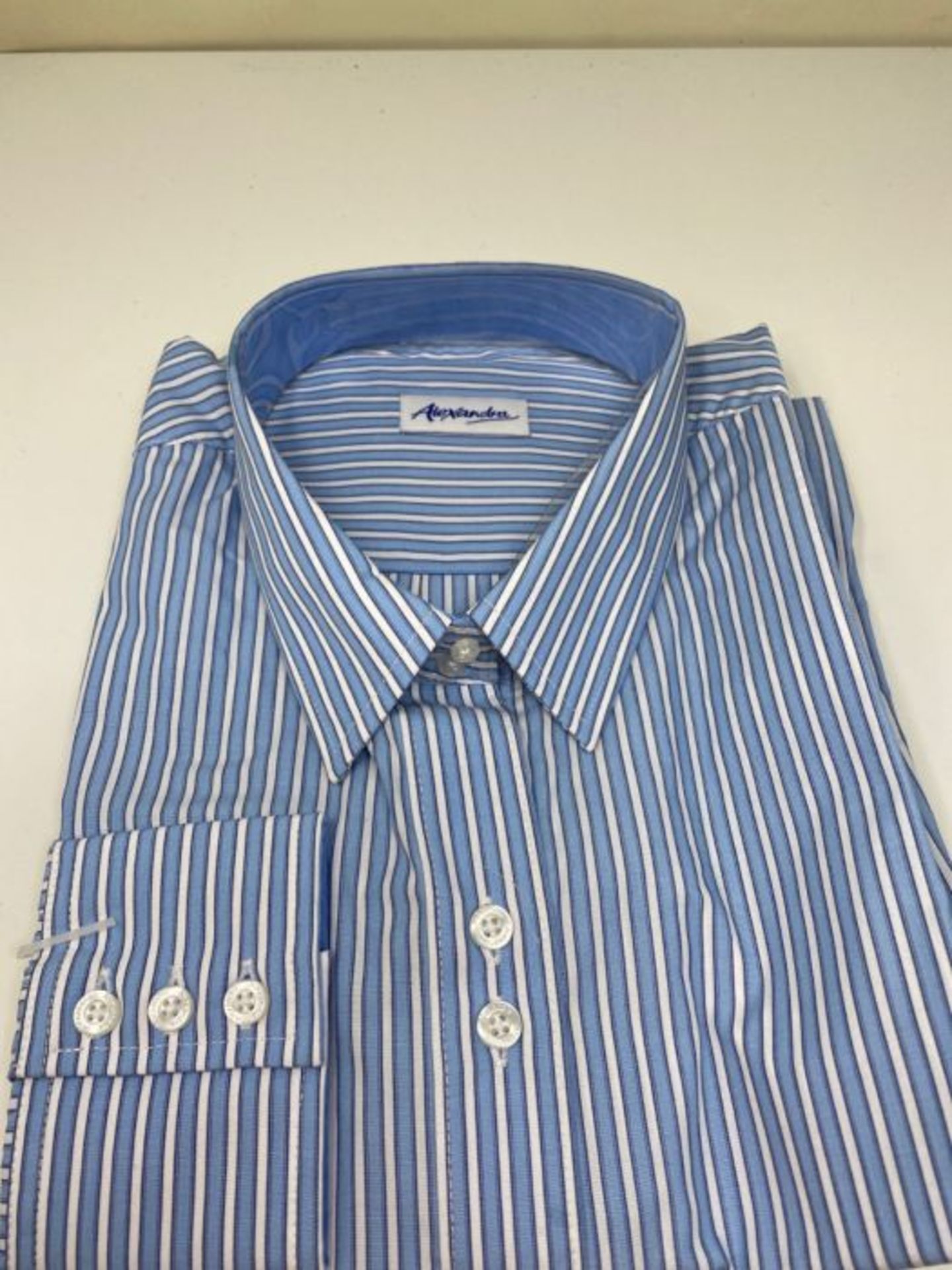 Alexandra STC-NF197BW-26 Women's Long Sleeve Stripe Shirt, 65% Polyester/35% Cotton, S - Image 2 of 2