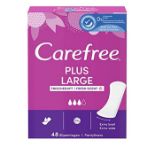 Carefree Panty liners Plus Large with fresh fragrance, particularly absorbent and addi