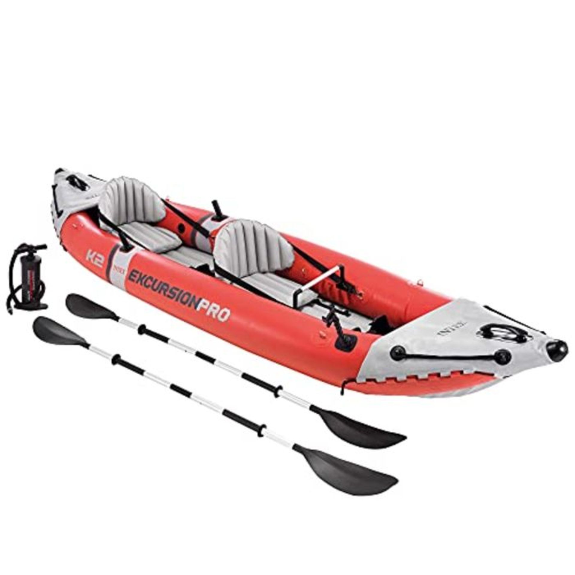 RRP £282.00 Intex Excursion Pro Kayak, Super Tough Laminate with Oars and Pump, 384x94x46cm