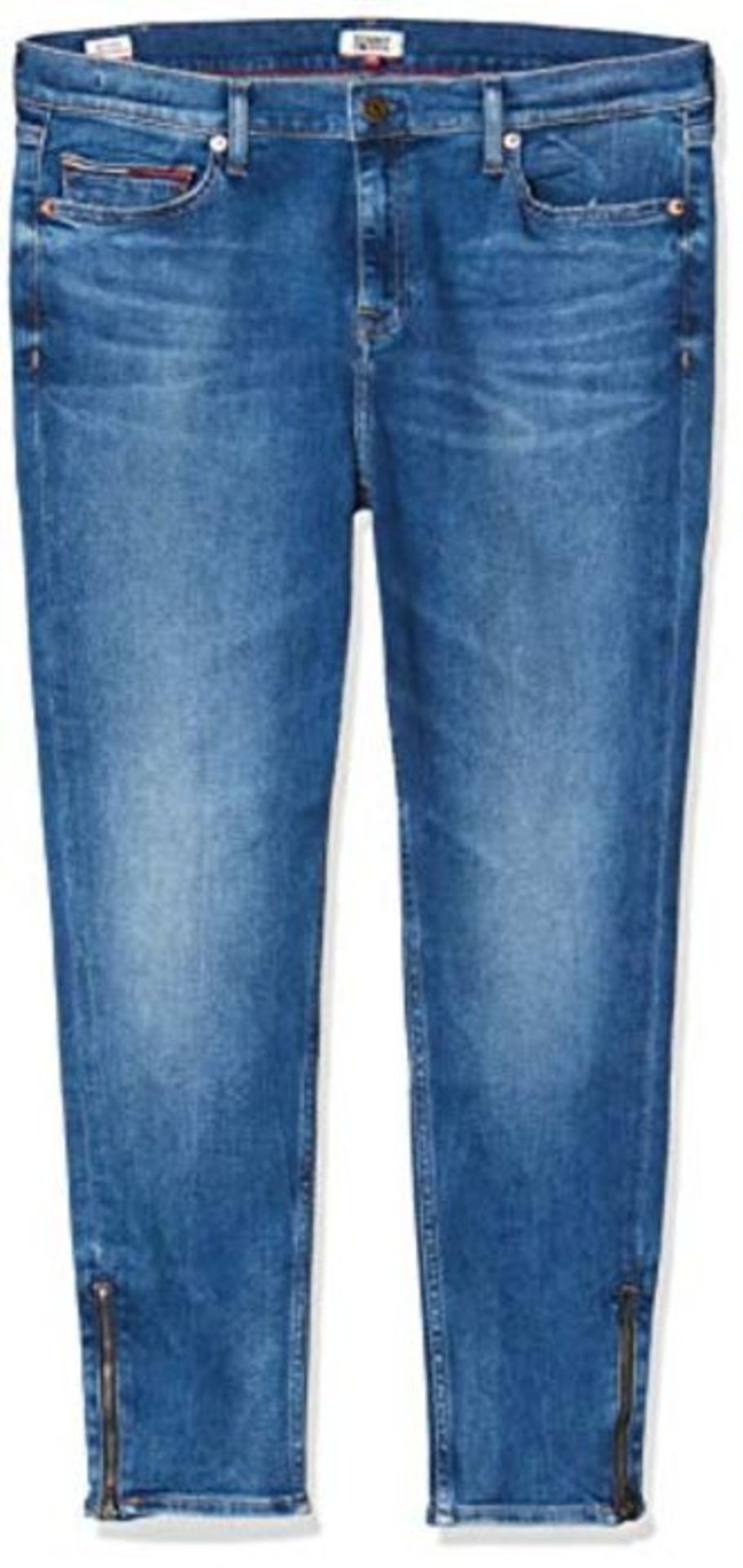 Tommy Jeans Women's Nora Mid Rise Skny Ankl Zip Mnm Straight Jeans, Blue (Denim A), W2