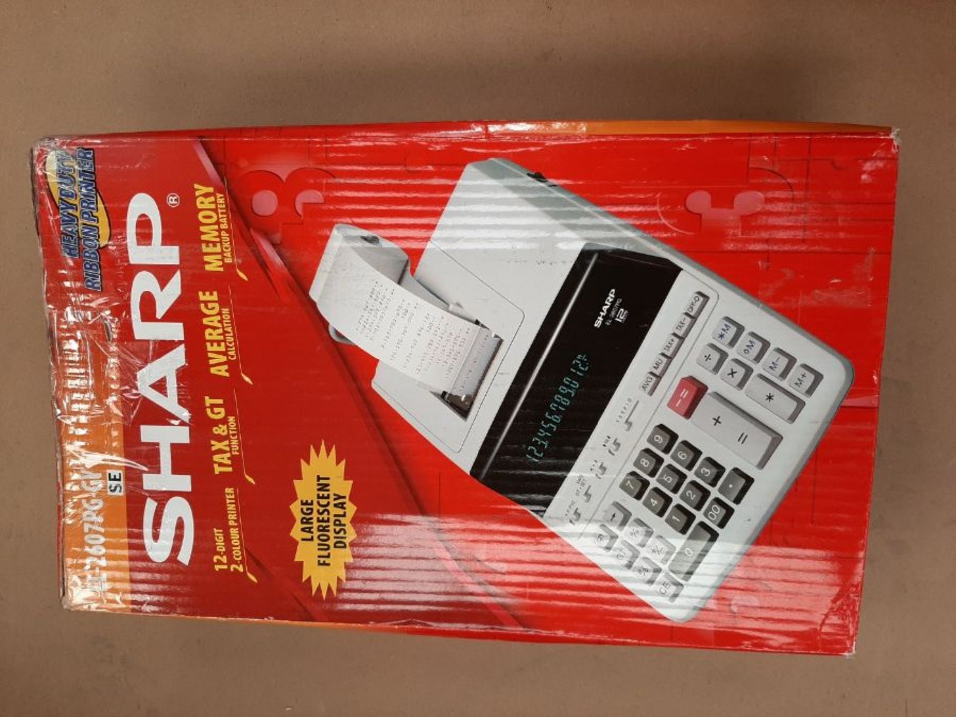 RRP £85.00 Sharp Druckender Tischrechner EL-2607PGGYSE (12-stellig, schwarz rote Druckfarben) gra - Image 2 of 3