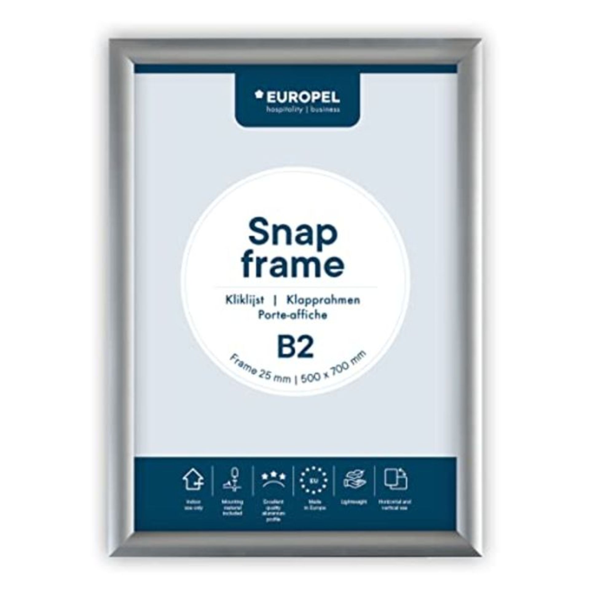 Opus 2 Snap Frame B2 (50 x 70 cm), 25 mm Aluminium Anodised Construction and Anti-Glar