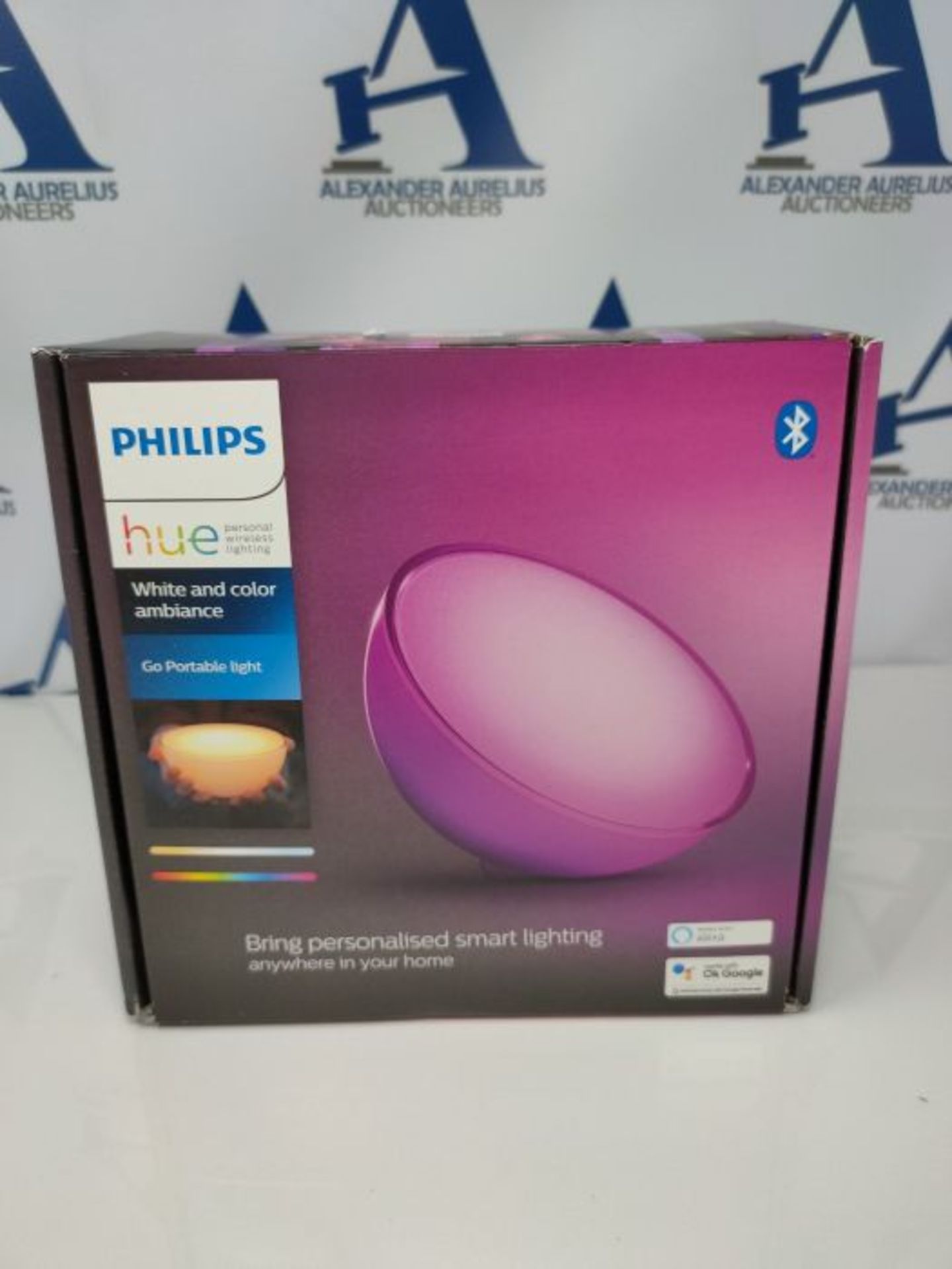 RRP £72.00 Philips Hue White & Col. Amb. LED Tischleuchte Go, dimmbar, 16 Mio. Farben, steuerbar - Image 2 of 3