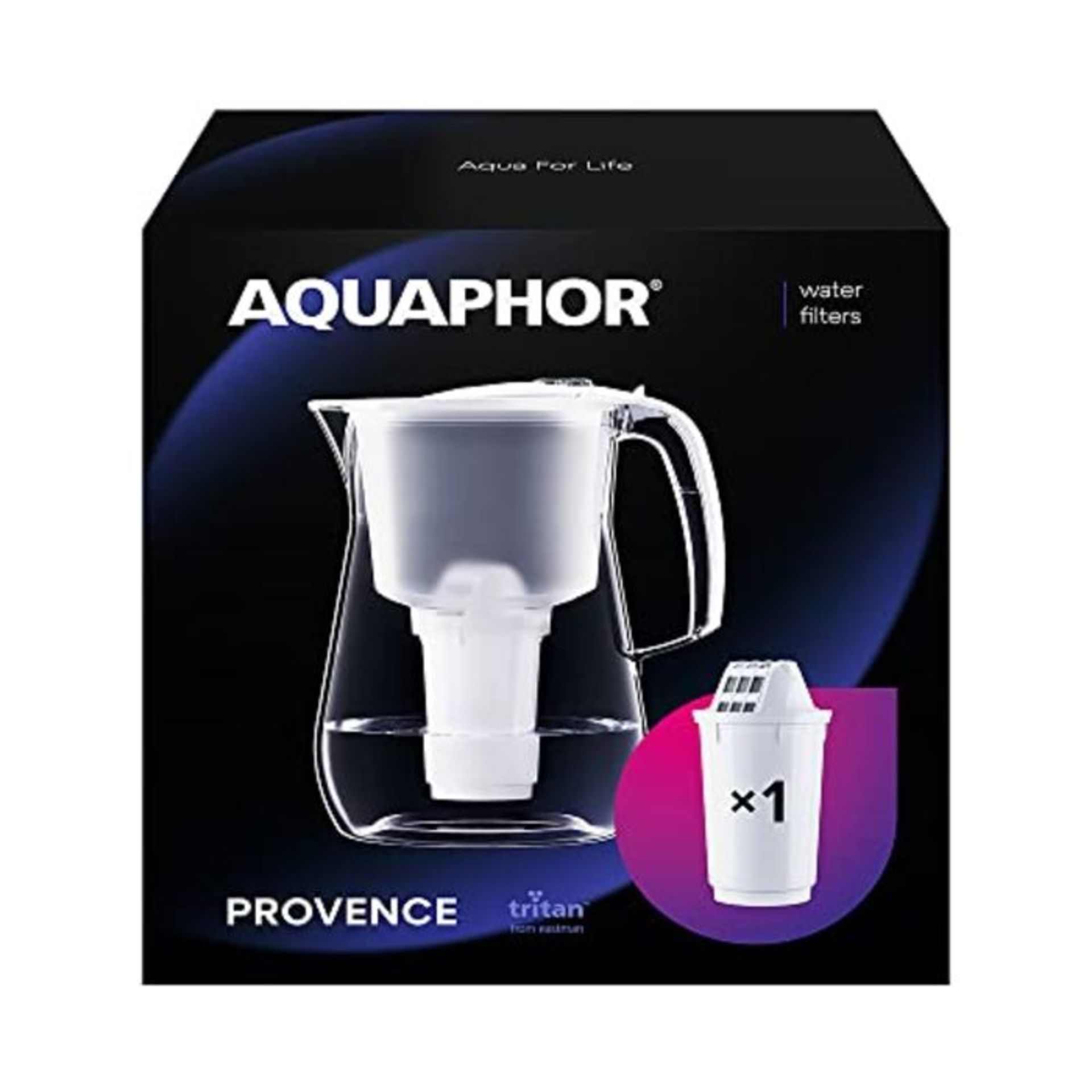 AQUAPHOR Provance Water Filter Jug, 4.2 Litres (White with A5 Mg Cartridge)