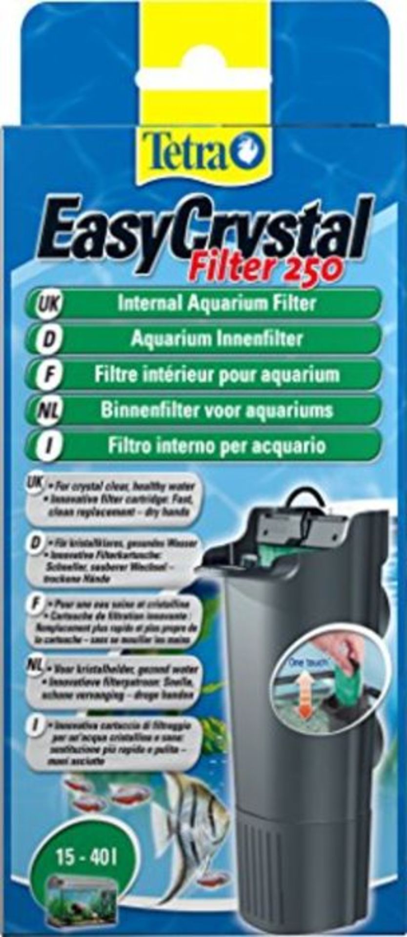 Tetra EasyCrystal 250 - Filtre IntÃ©rieur pour Aquarium de 15 Ã  40L - Triple Filt
