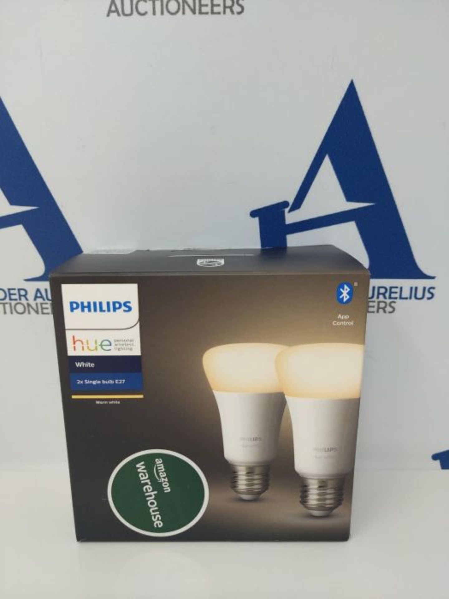 Philips Hue White E27 LED Lampe Doppelpack, dimmbar, warmweiÃxes Licht, steuerbar vi - Image 2 of 3