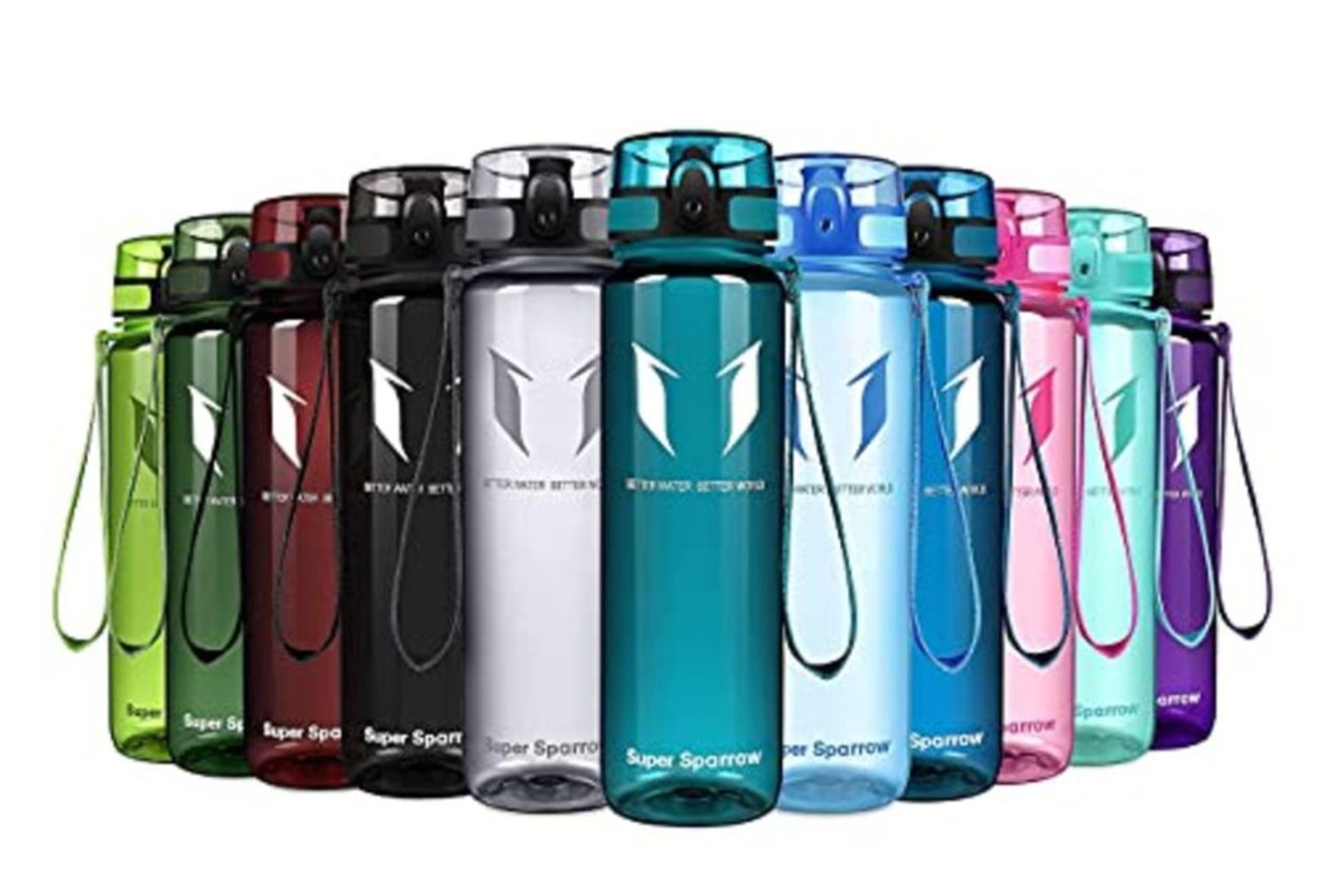 Super Sparrow Sports Water Bottle - 1000ml - Non-Toxic BPA Free & Eco-Friendly Tritan