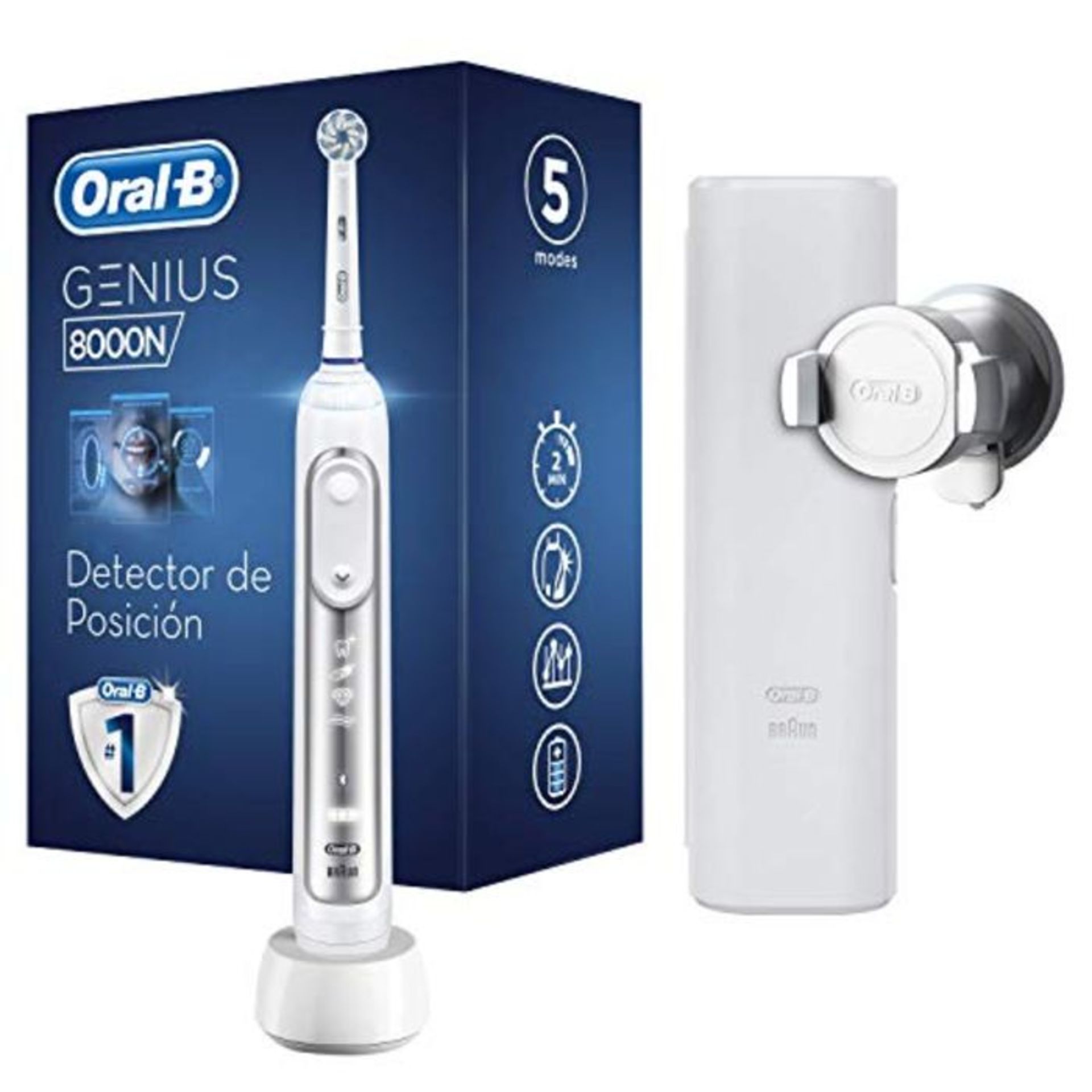 RRP £118.00 Oral-B Genius 8000N Electric Toothbrush 5 Brushing Modes, Deep Cleaning, Teeth Whiteni