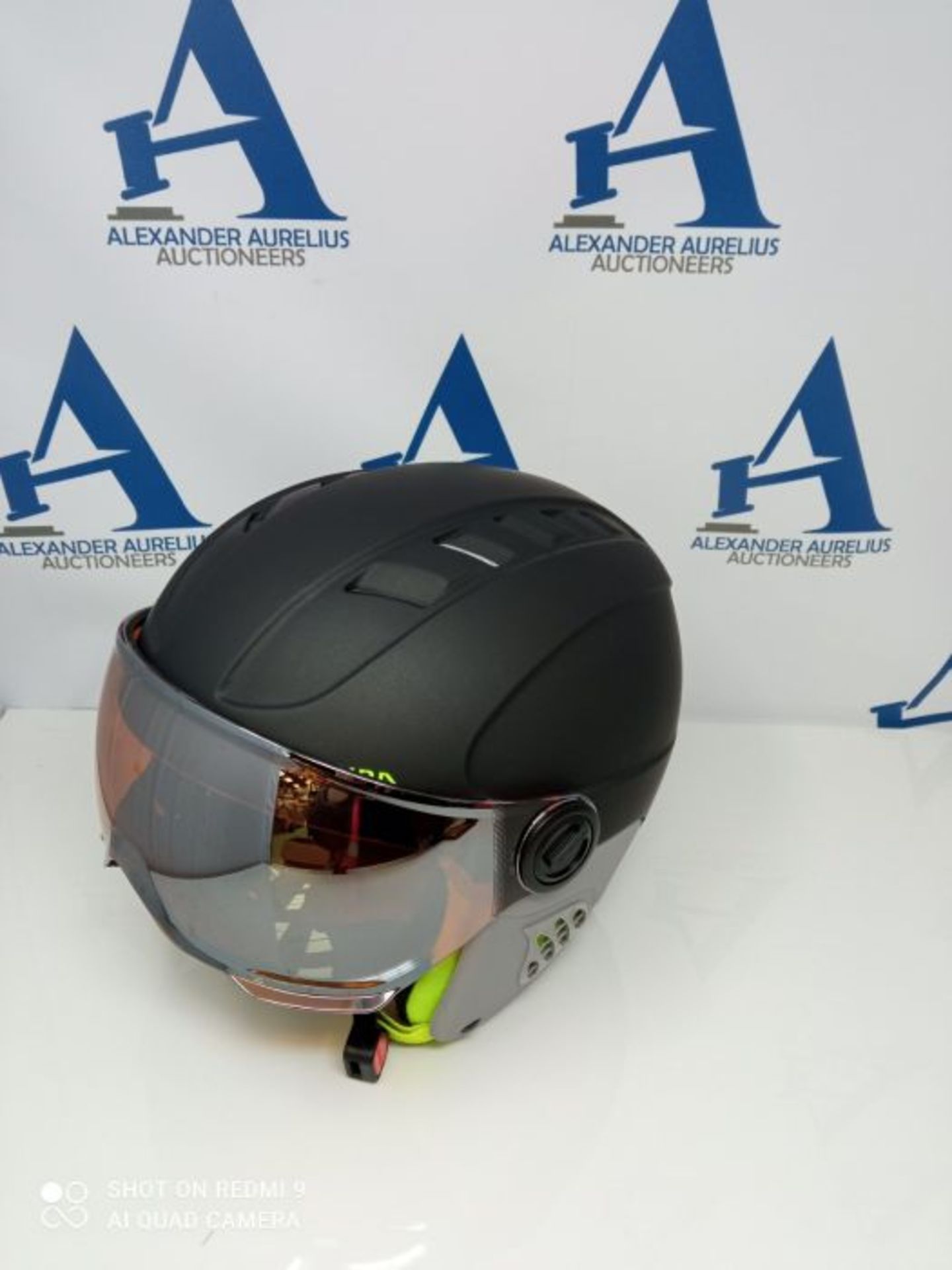RRP £83.00 ALPINA Boys, CARAT LE VISOR HM Ski & snowboard helmet, charcoal-neon matt, 51-55 cm - Image 3 of 3