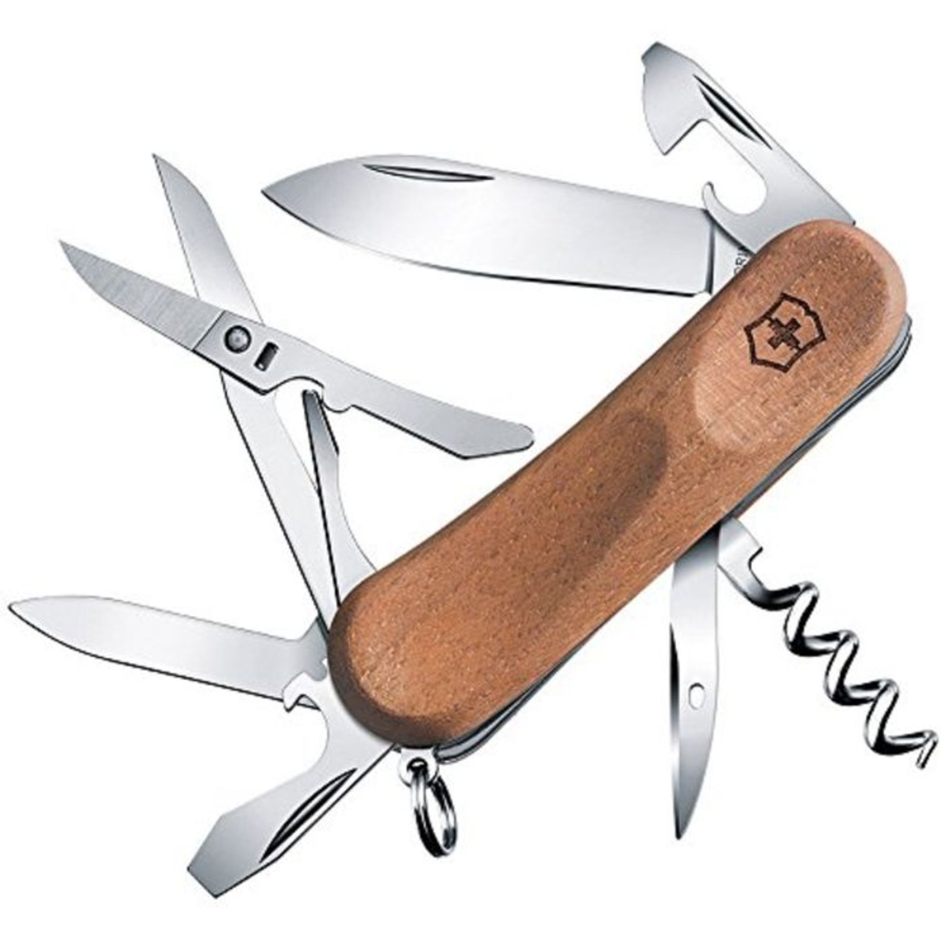 Victorinox Taschenmesser Evolution Wood 14 (12 Funktionen, Nagelfeile, Schere, Korkenz