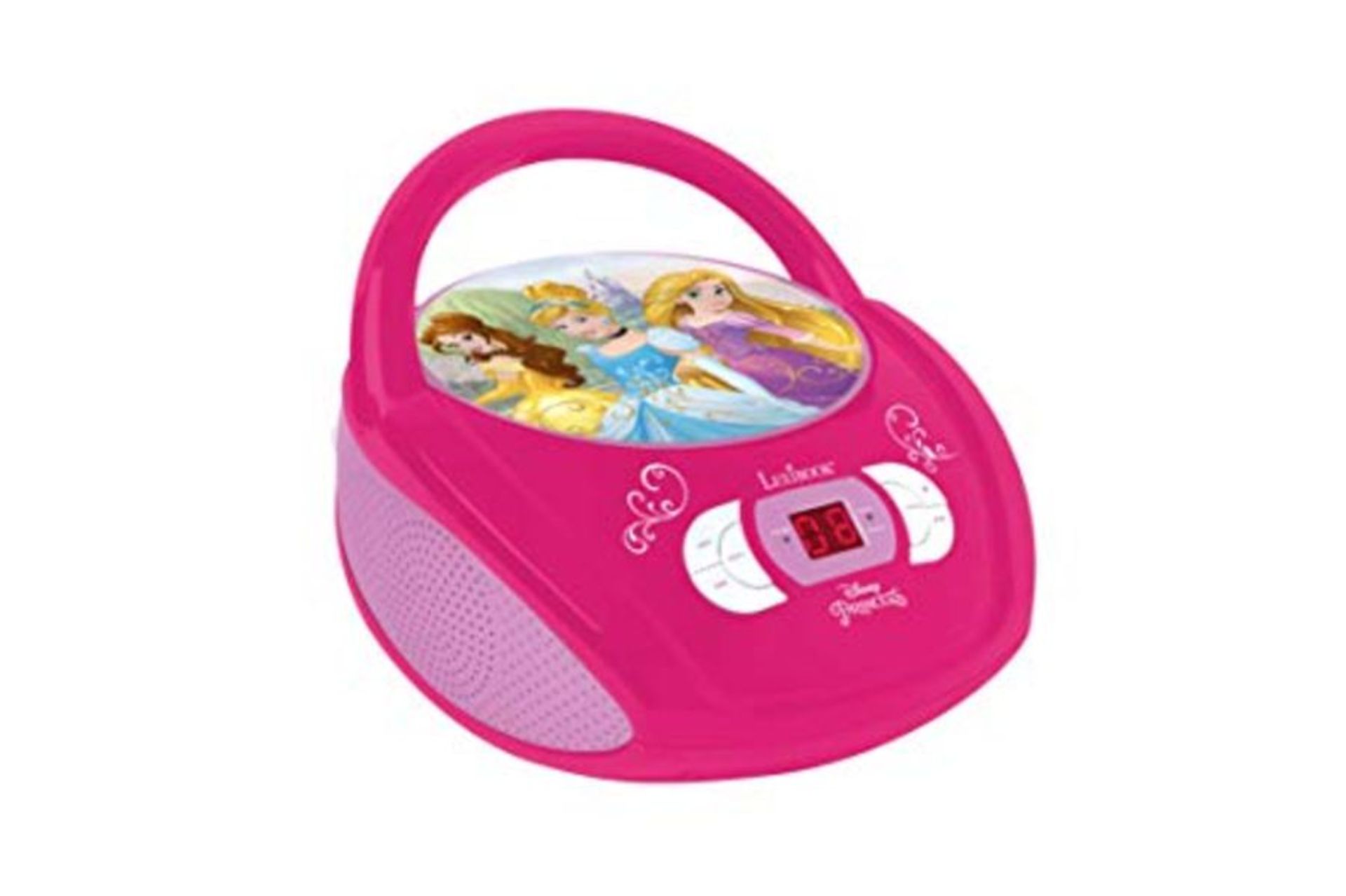 Lexibook Disney Princess CD player, aux-in jack, AC or battery-operated, Pink/White, R